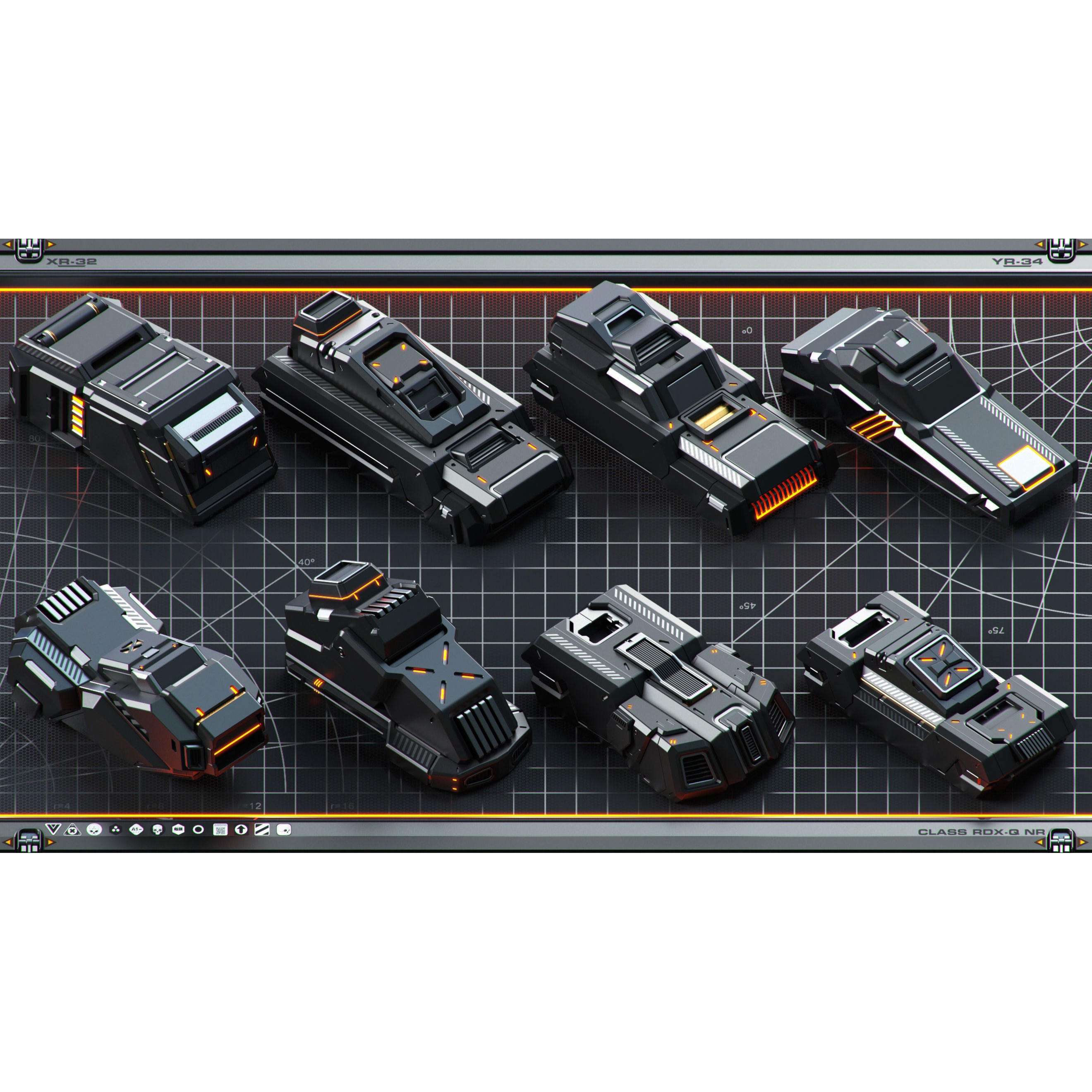 SPACESHIP Sci-Fi Hard Surface Kitbash - Game-Ready 3D Model - View 11