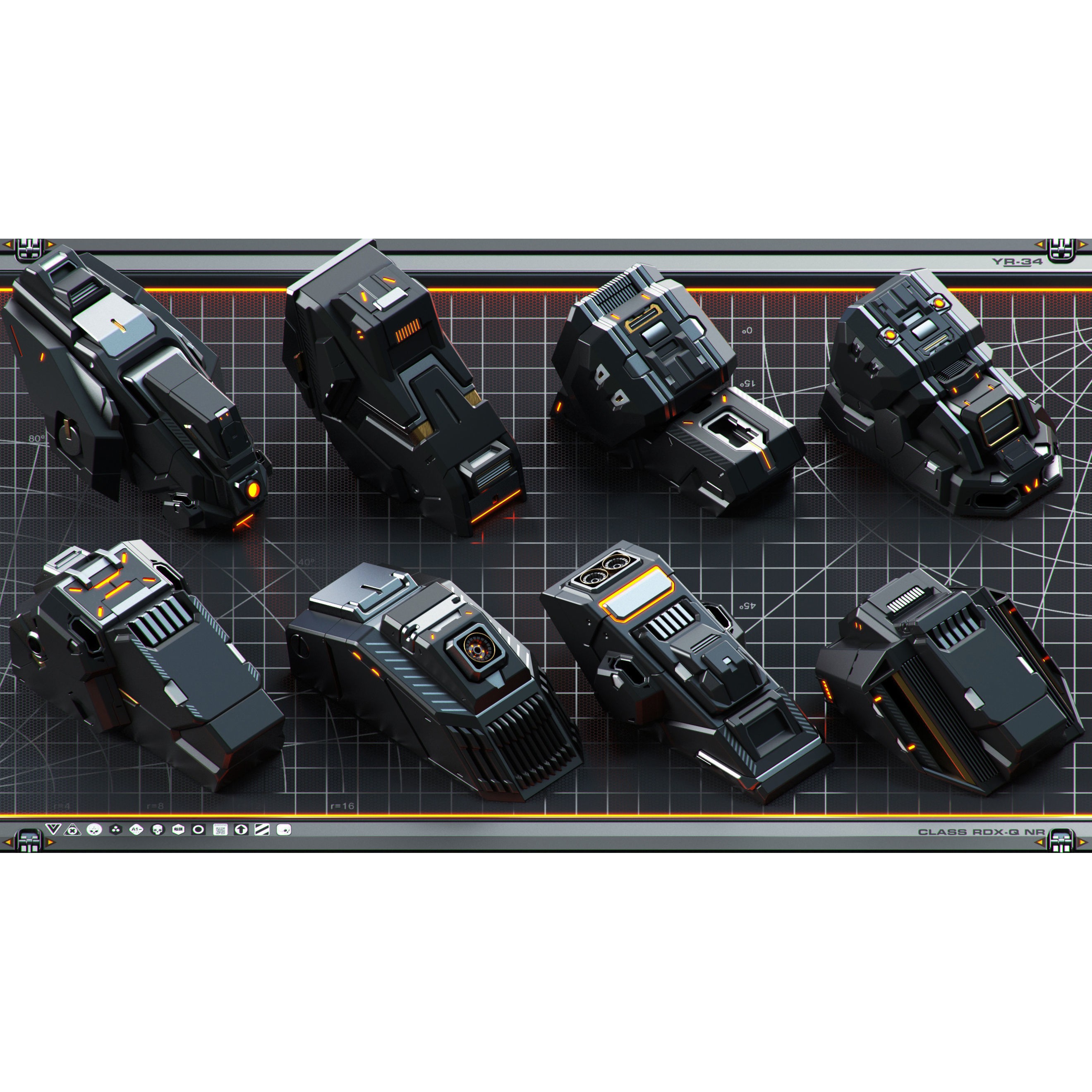 SPACESHIP Sci-Fi Hard Surface Kitbash - Game-Ready 3D Model - View 12