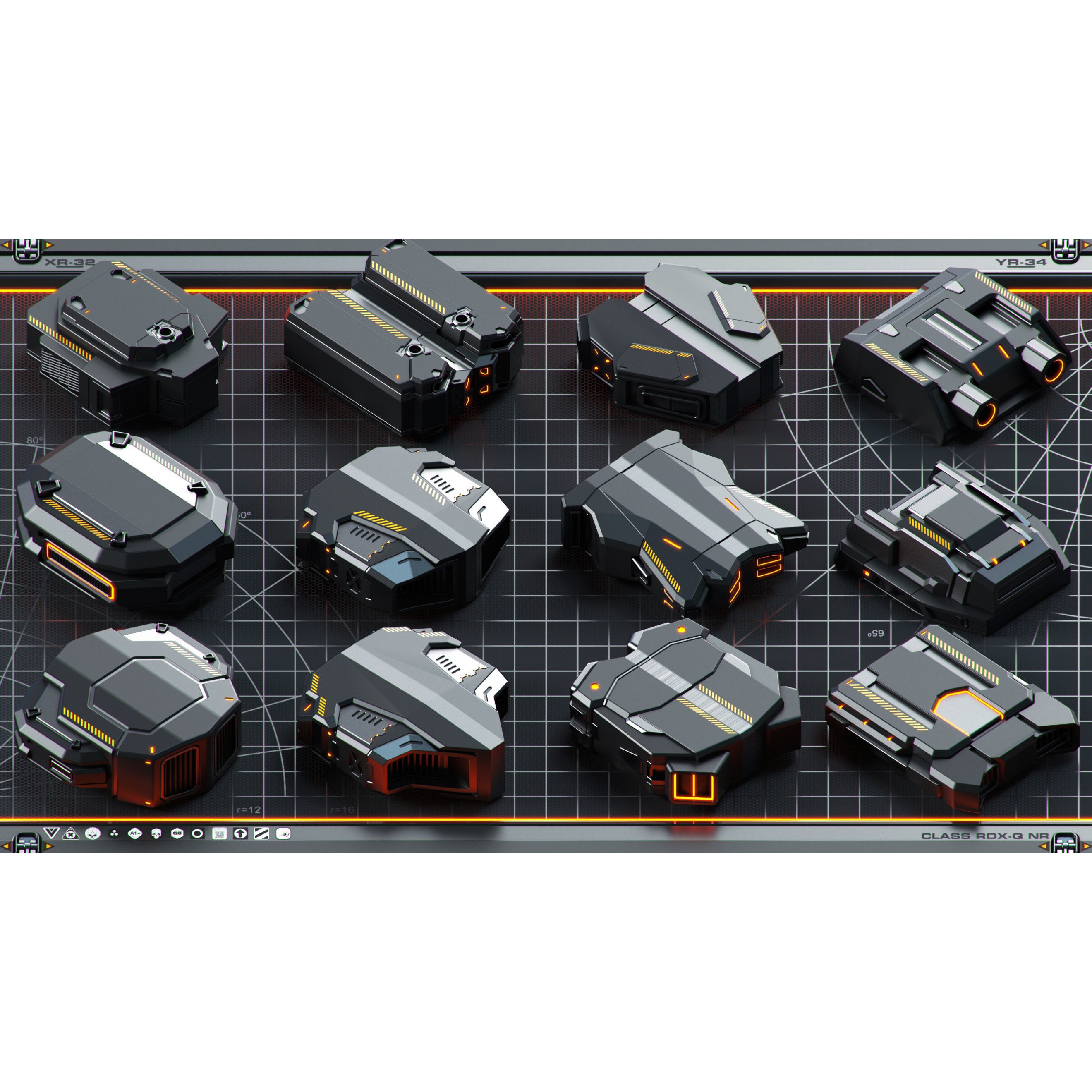 SPACESHIP Sci-Fi Hard Surface Kitbash - Game-Ready 3D Model - View 13
