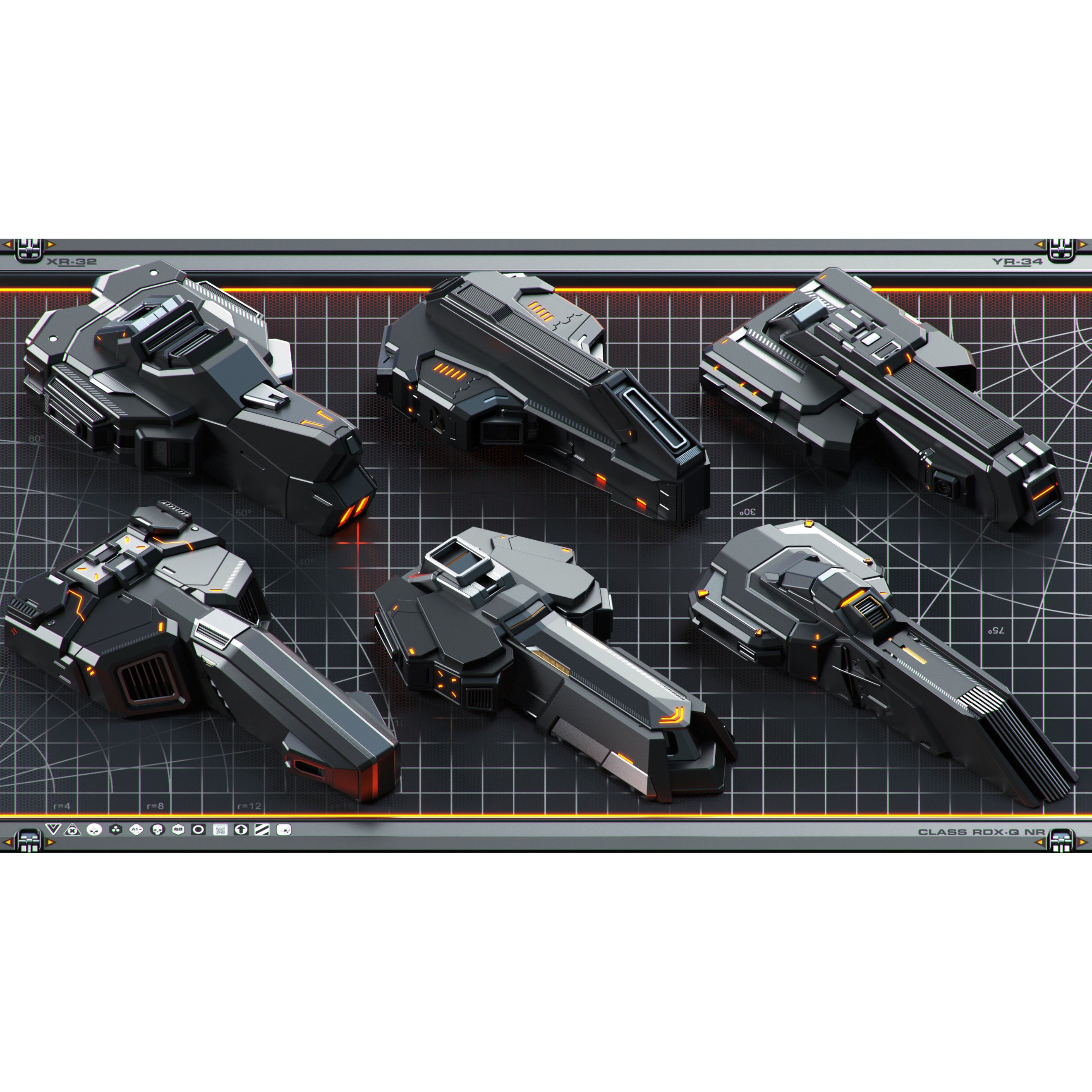 SPACESHIP Sci-Fi Hard Surface Kitbash - Game-Ready 3D Model - View 3