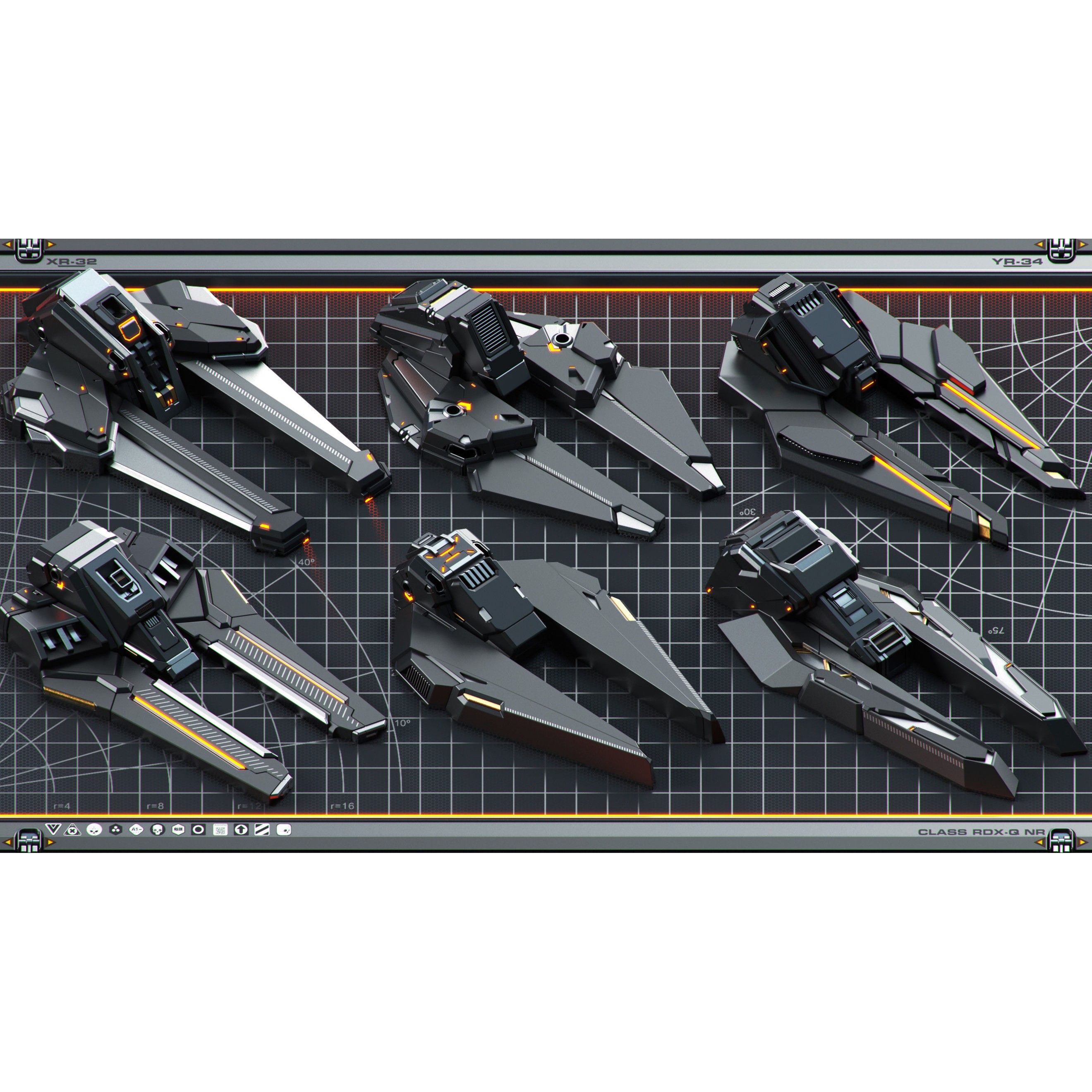 SPACESHIP Sci-Fi Hard Surface Kitbash - Game-Ready 3D Model - View 4