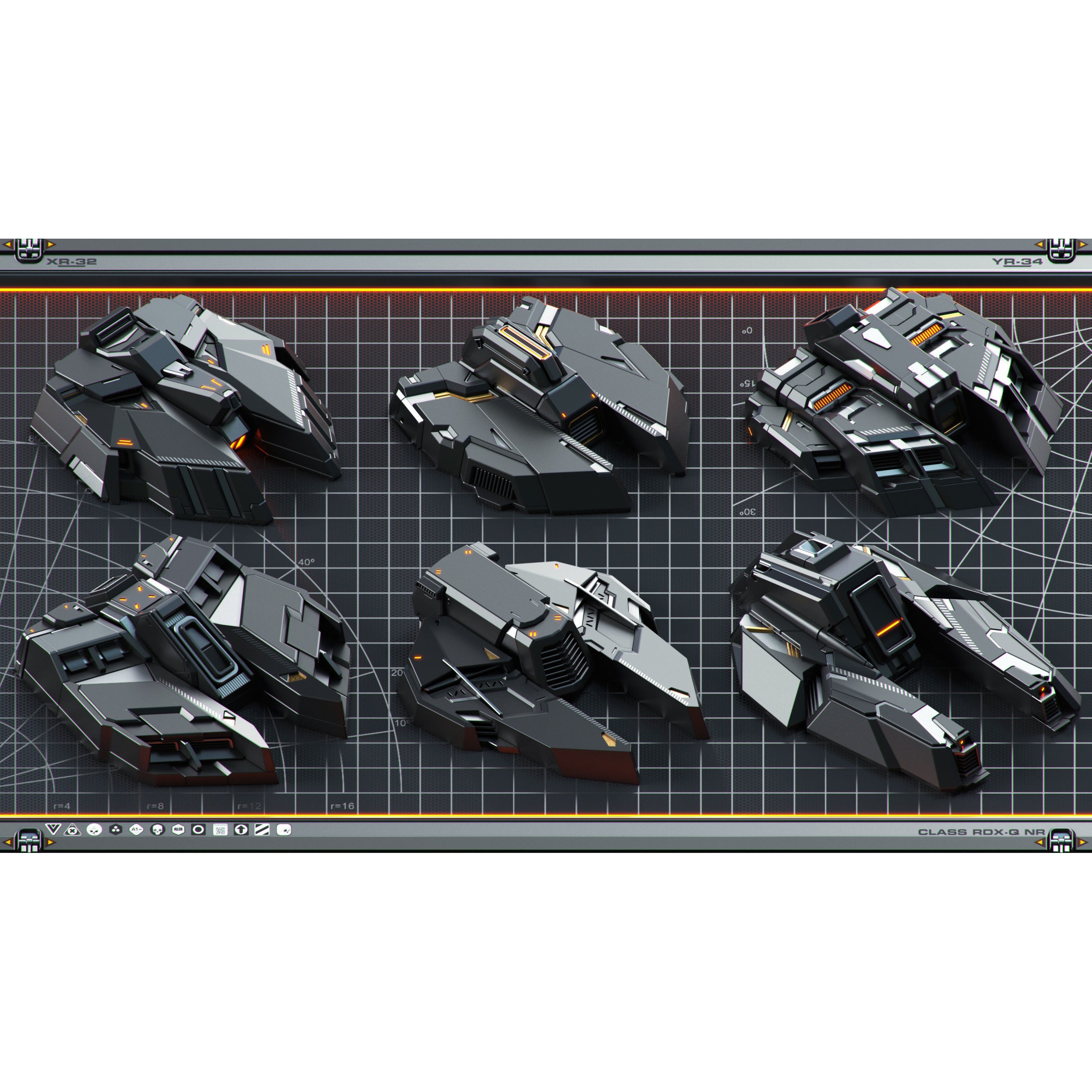 SPACESHIP Sci-Fi Hard Surface Kitbash - Game-Ready 3D Model - View 5