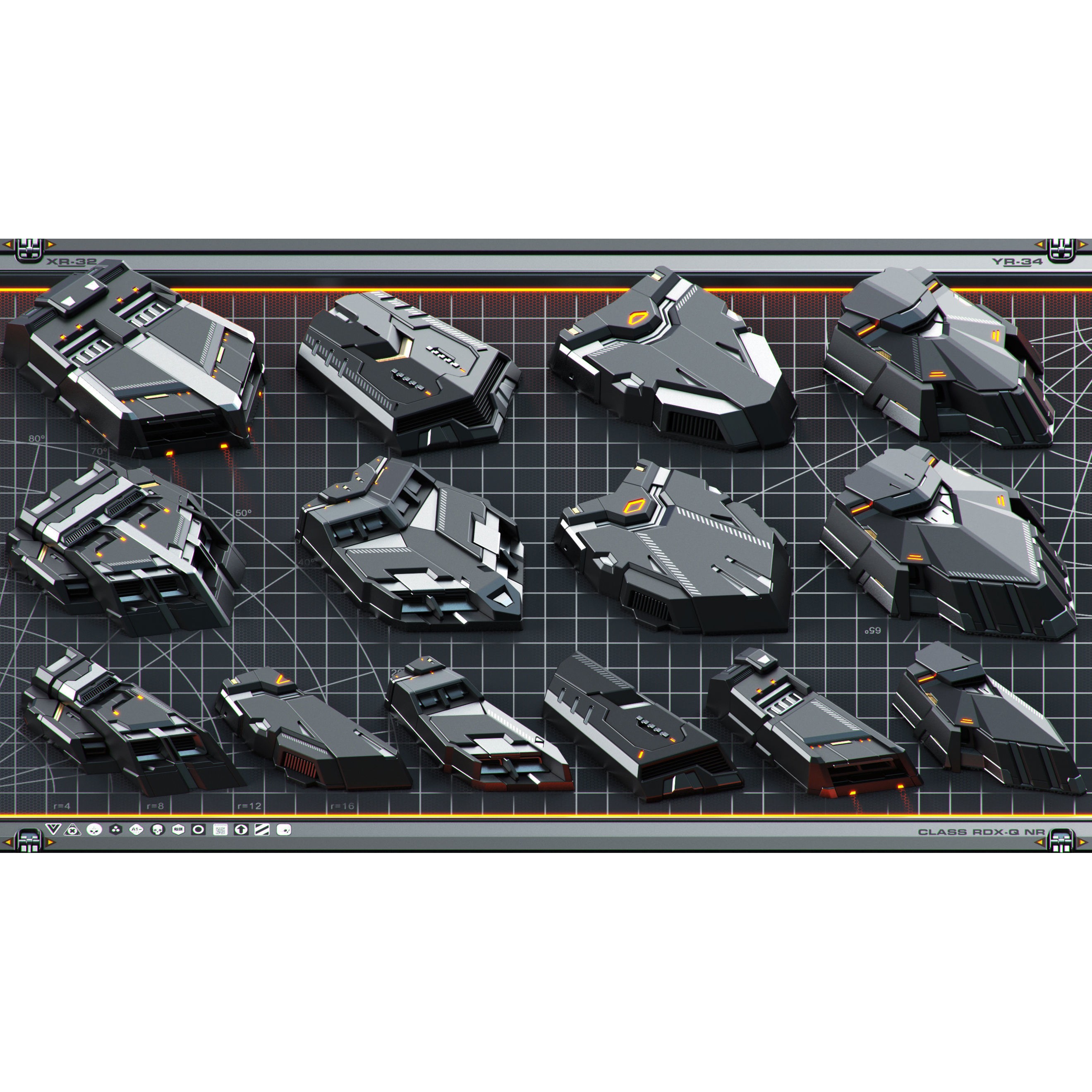 SPACESHIP Sci-Fi Hard Surface Kitbash - Game-Ready 3D Model - View 6