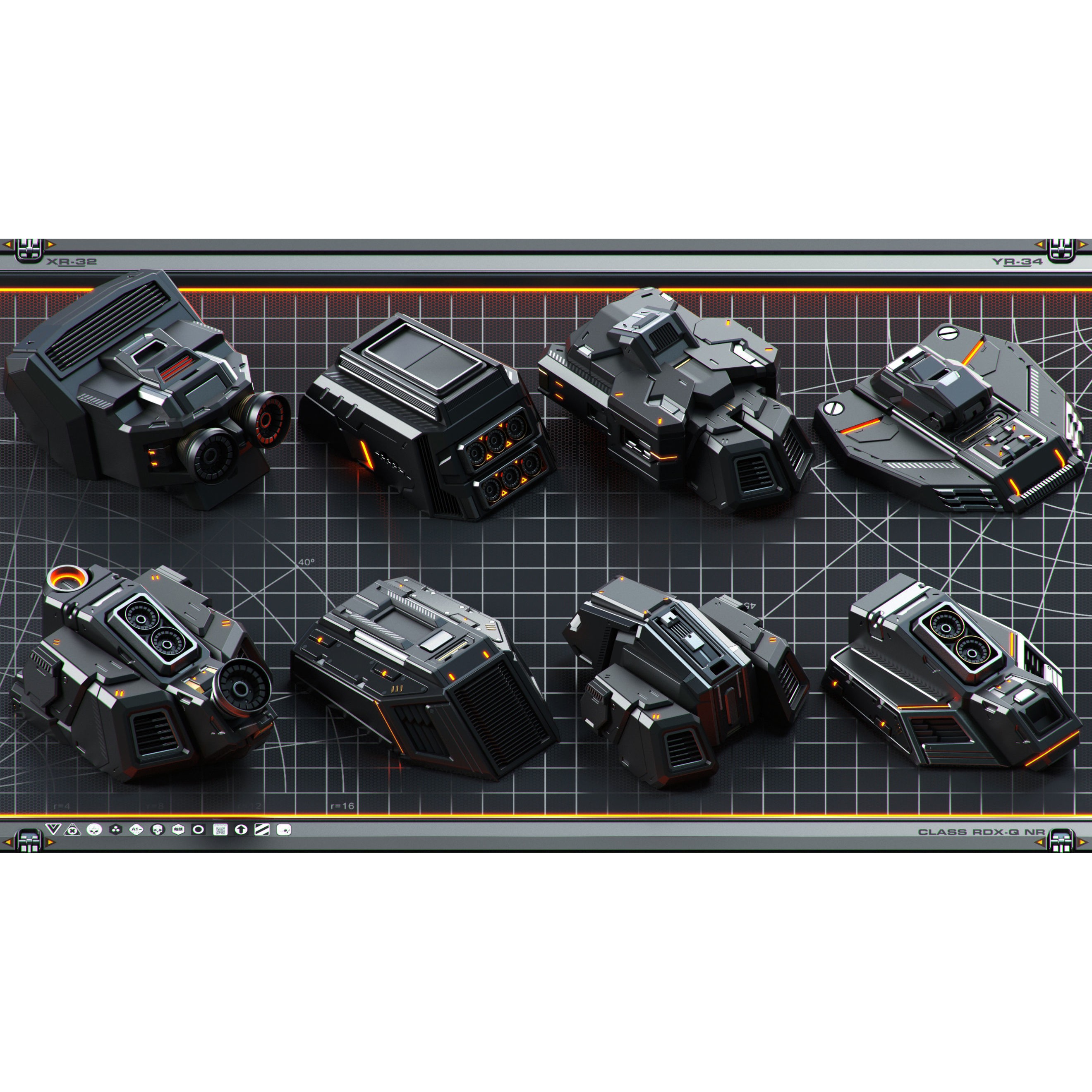 SPACESHIP Sci-Fi Hard Surface Kitbash - Game-Ready 3D Model - View 7