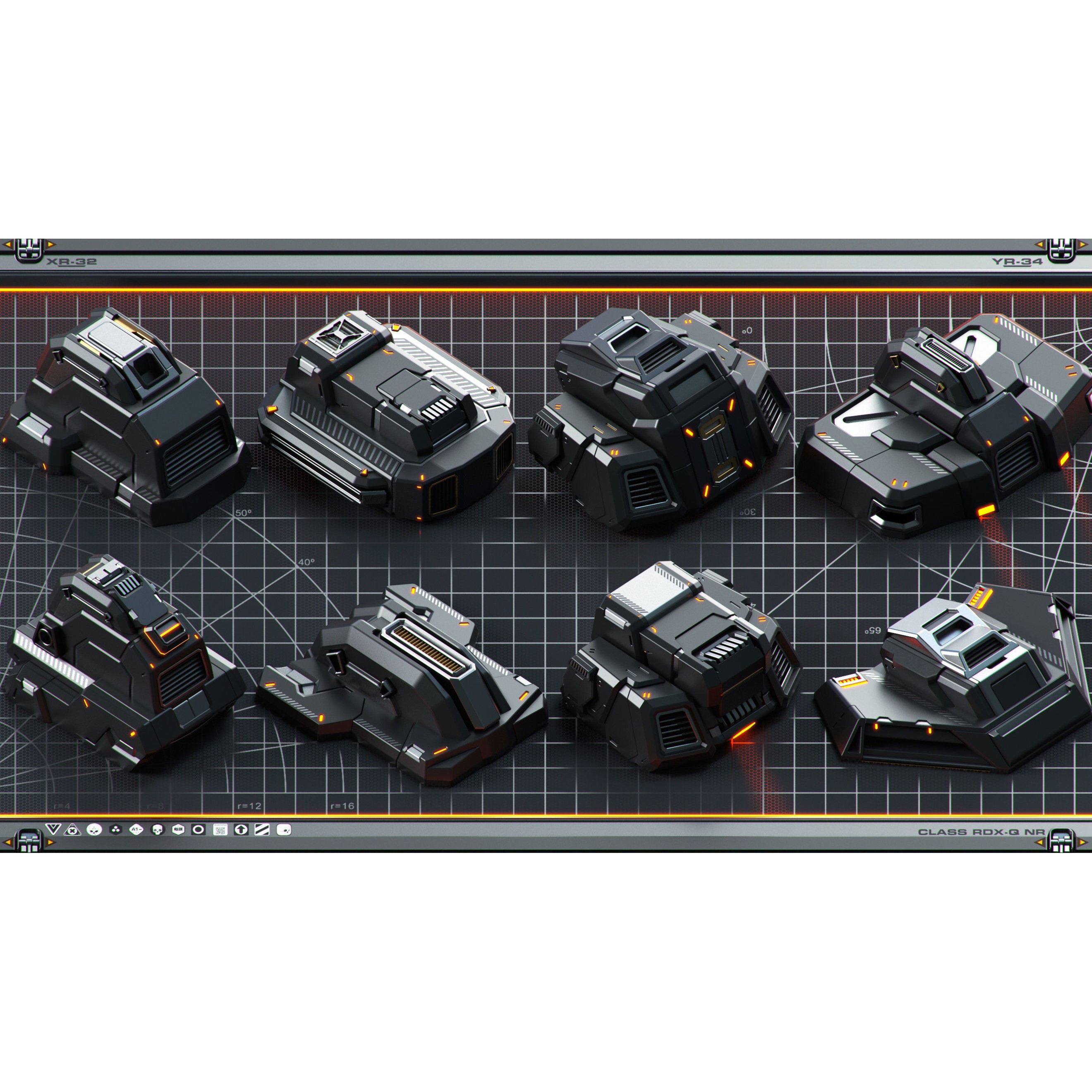 SPACESHIP Sci-Fi Hard Surface Kitbash - Game-Ready 3D Model - View 8