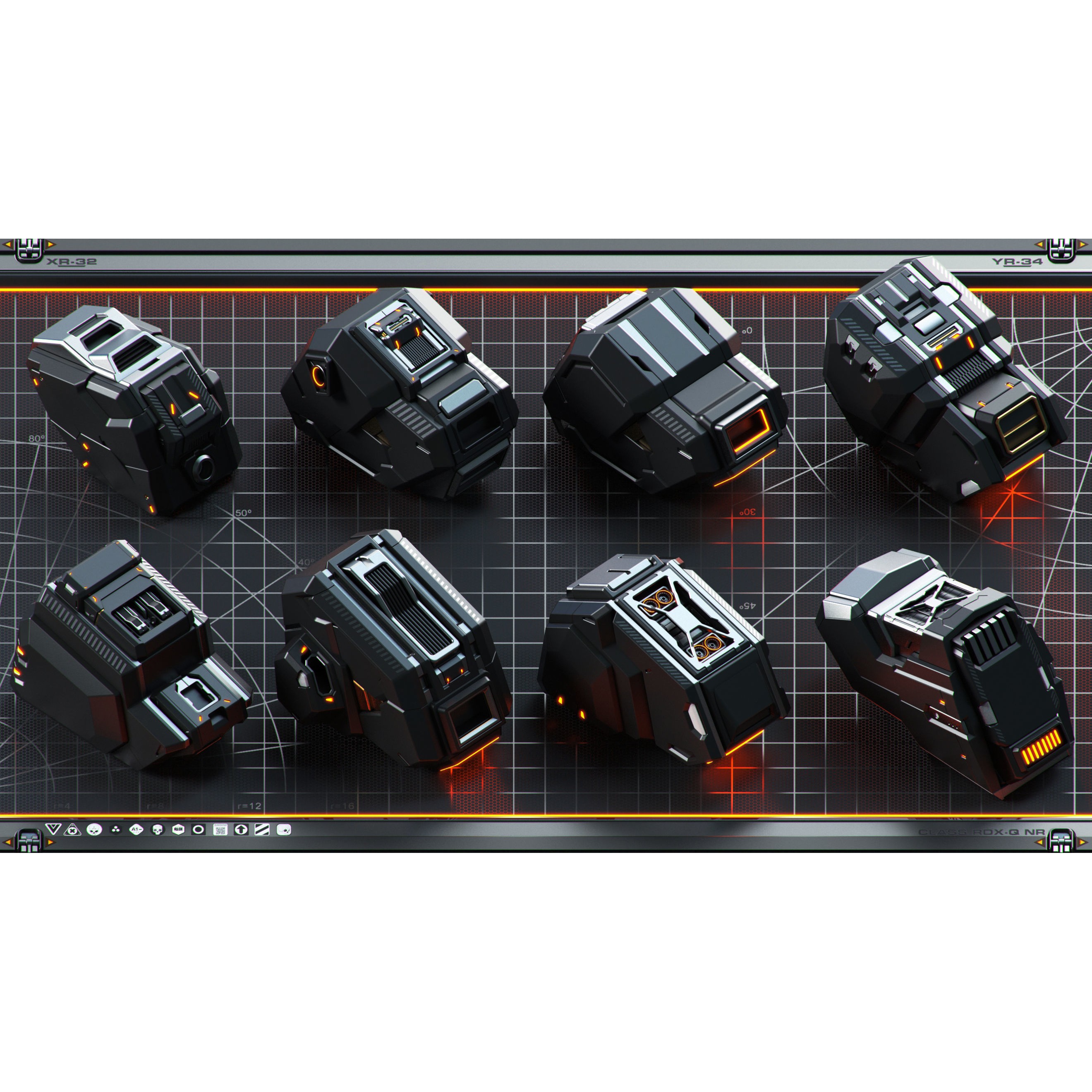 SPACESHIP Sci-Fi Hard Surface Kitbash - Game-Ready 3D Model - View 9