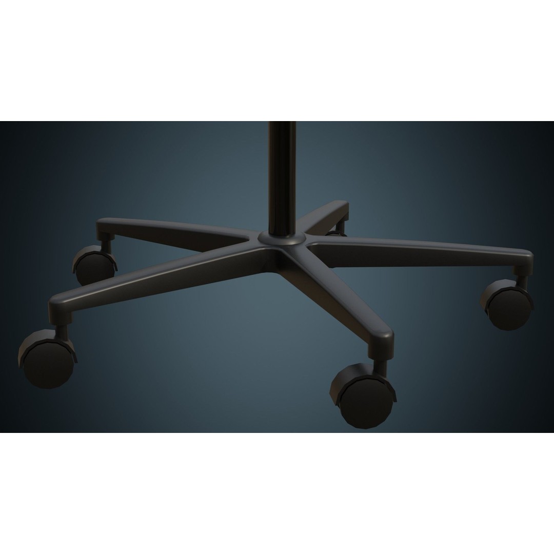 IV Stand 3D Model – Low Poly Medical Equipment, Blender, FBX, OBJ - View 8