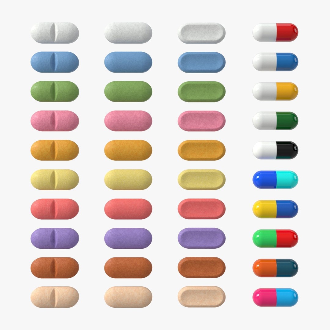 Pill 3D Model – Low Poly Medical Asset with 4K PBR Textures - View 4