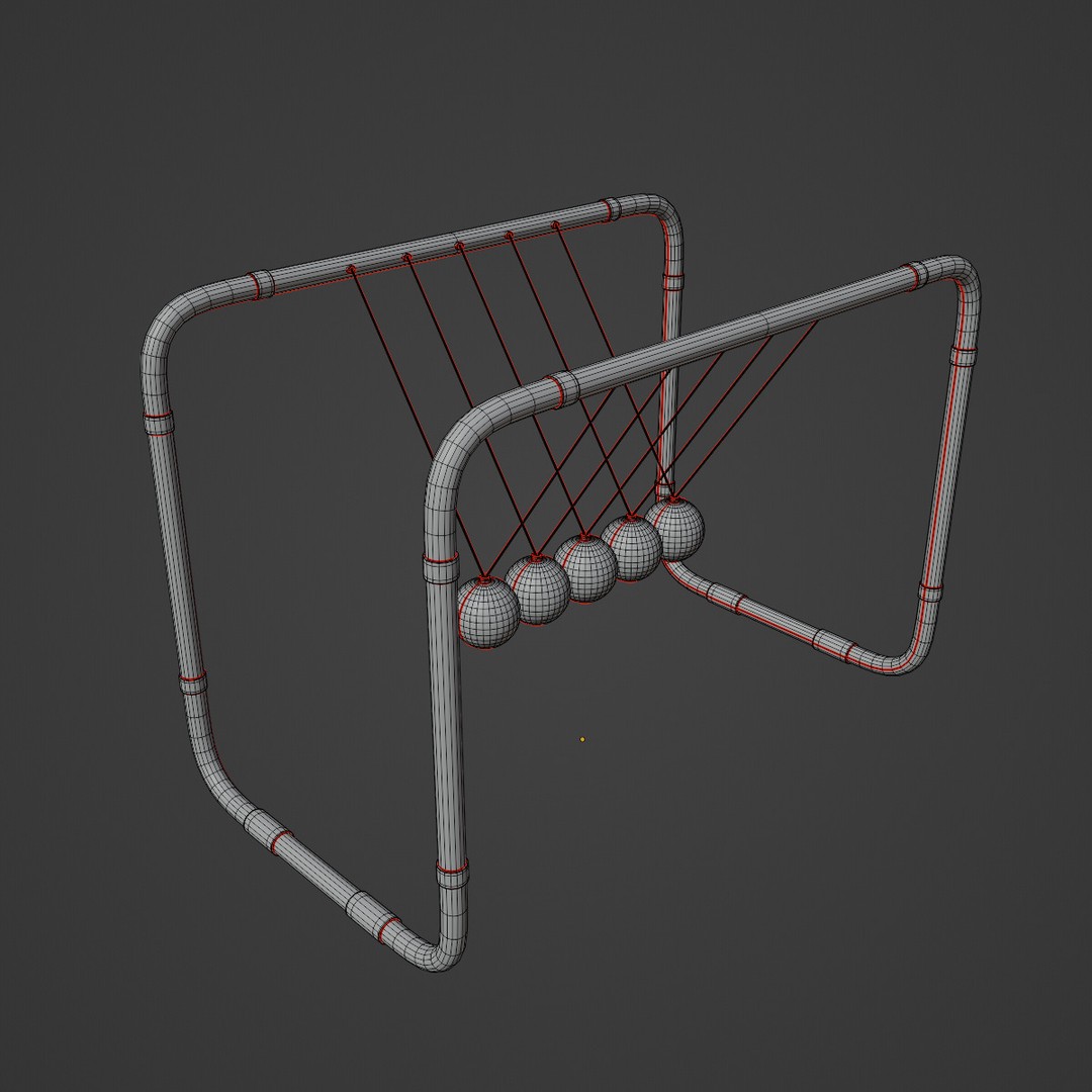 Newton Cradle 3D Model – Mid Poly Game-Ready Asset, FBX, OBJ