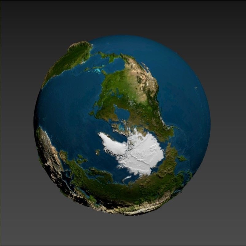 High Detail Earth Globe 3D Model – Realistic PBR Asset, OBJ, FBX - View 10