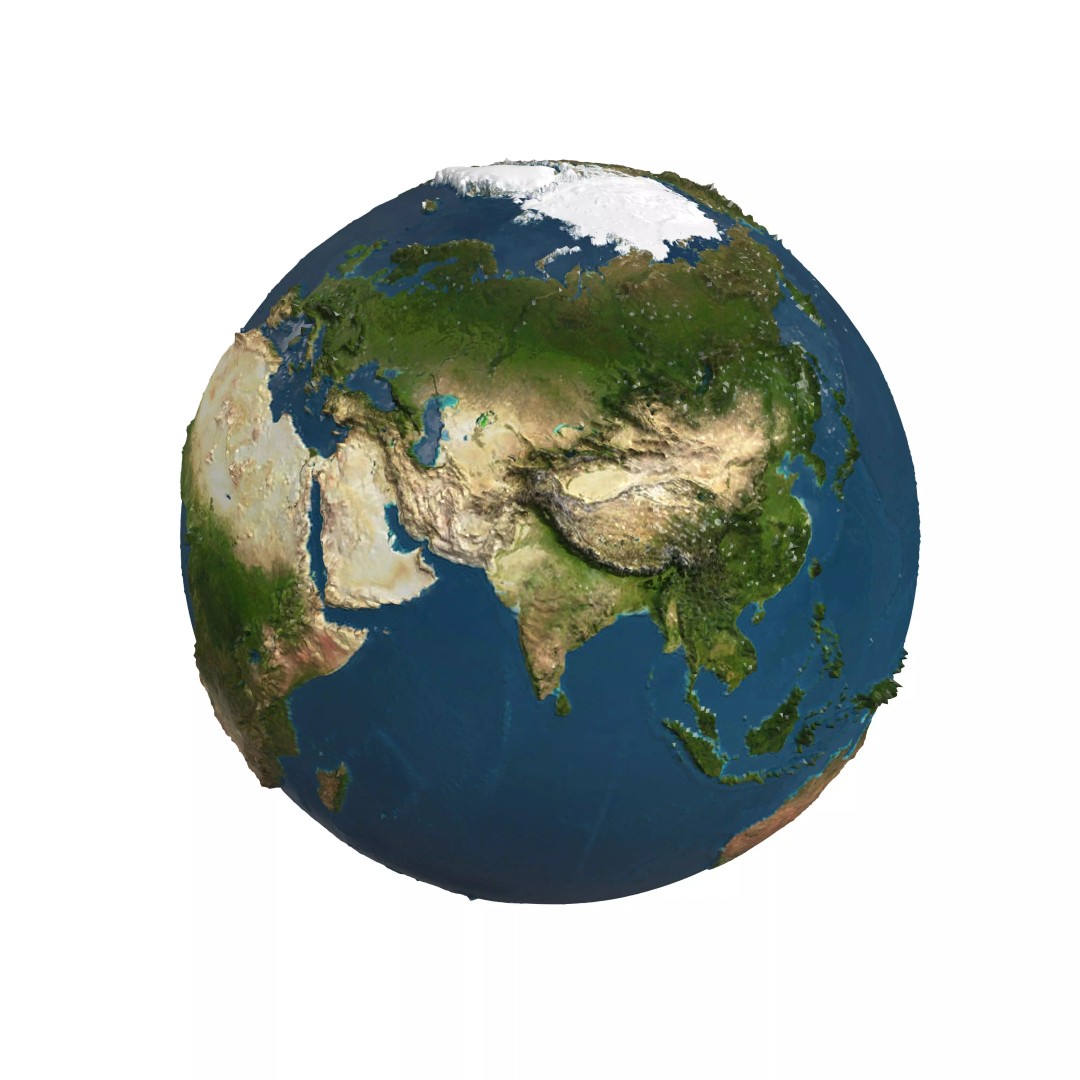 High Detail Earth Globe 3D Model – Realistic PBR Asset, OBJ, FBX - View 2