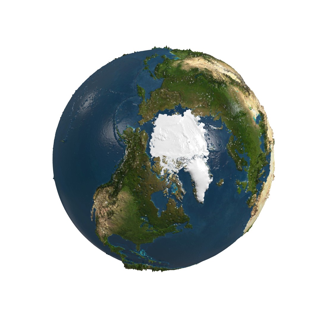 High Detail Earth Globe 3D Model – Realistic PBR Asset, OBJ, FBX - View 4