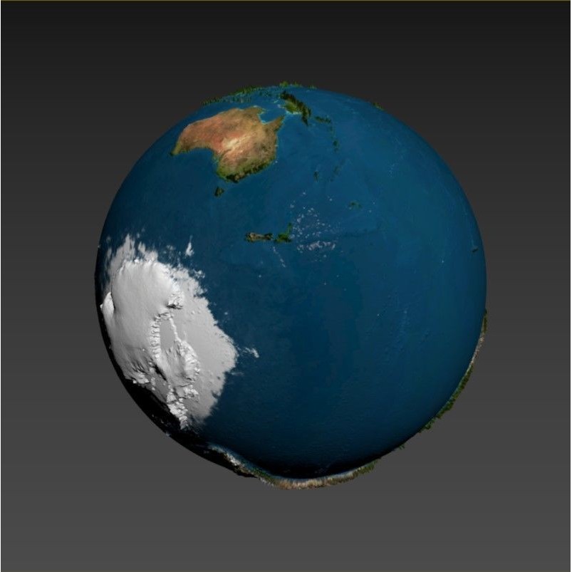 High Detail Earth Globe 3D Model – Realistic PBR Asset, OBJ, FBX - View 7