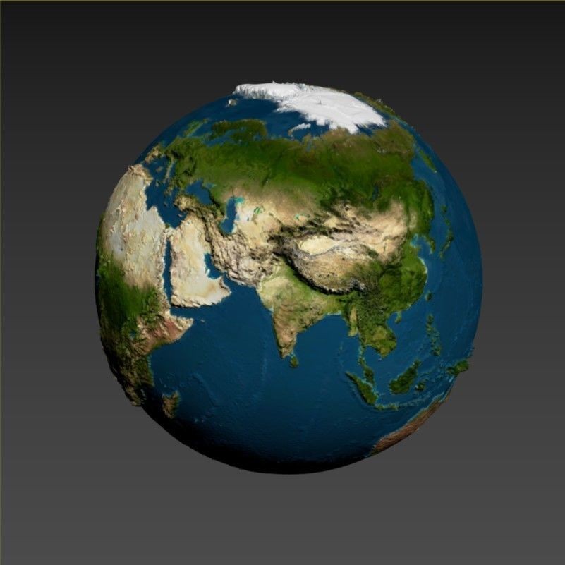 High Detail Earth Globe 3D Model – Realistic PBR Asset, OBJ, FBX - View 9