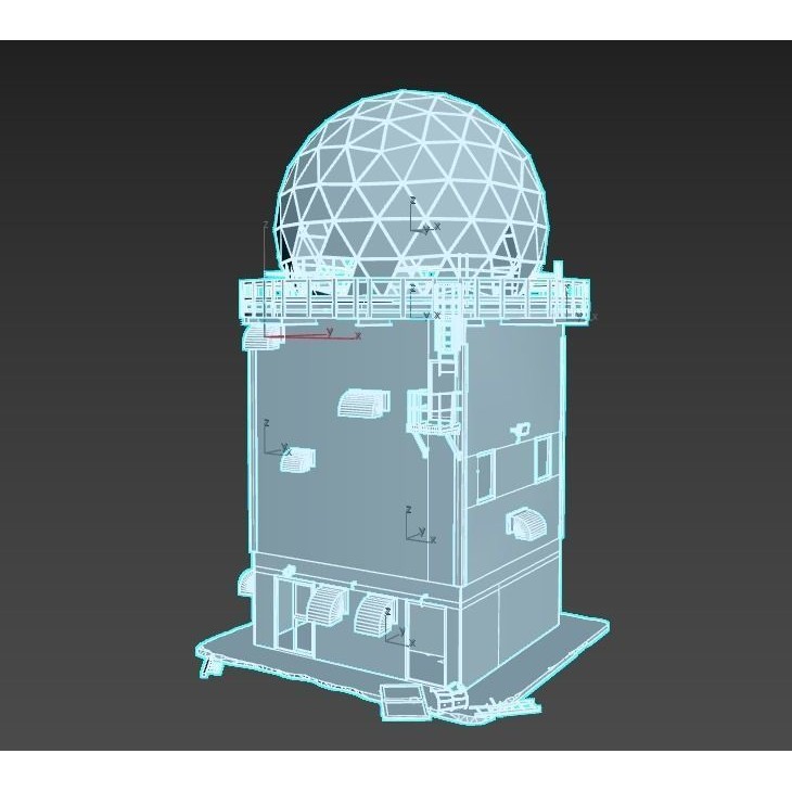 Abandoned Radar Building 3D Model – Realistic PBR Asset, FBX, OBJ