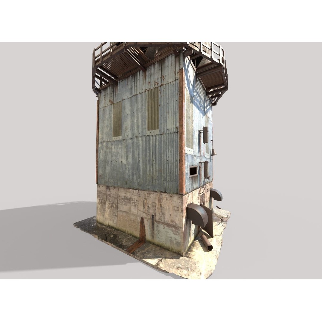 Abandoned Radar Building 3D Model – Realistic PBR Asset, FBX, OBJ - View 10