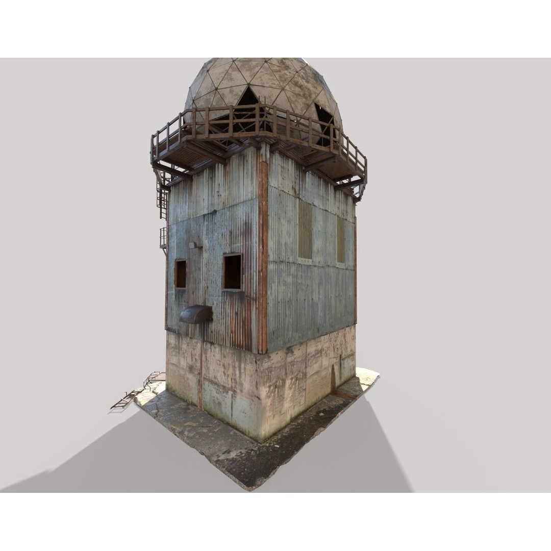 Abandoned Radar Building 3D Model – Realistic PBR Asset, FBX, OBJ - View 11