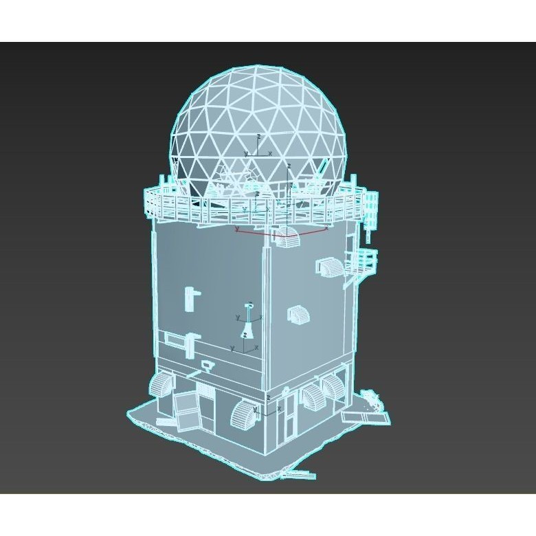 Abandoned Radar Building 3D Model – Realistic PBR Asset, FBX, OBJ - View 12