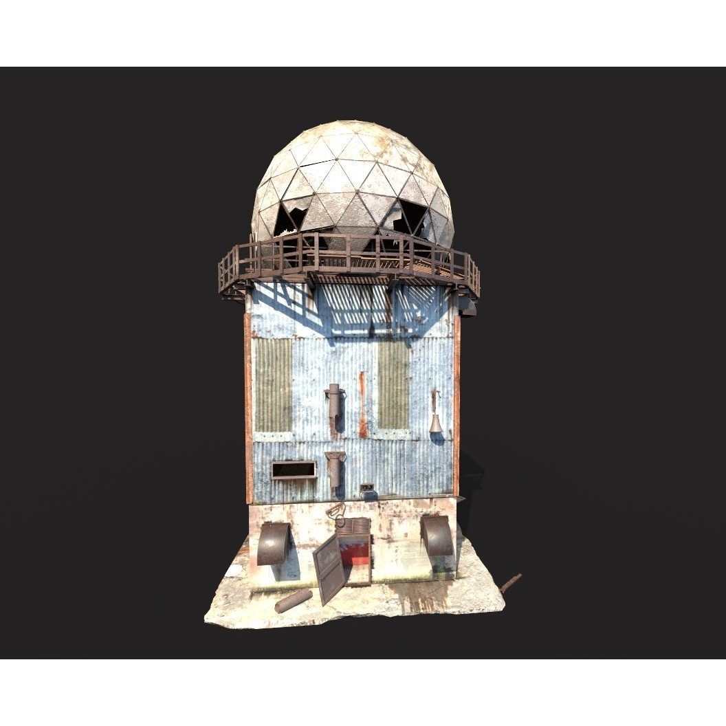 Abandoned Radar Building 3D Model – Realistic PBR Asset, FBX, OBJ - View 5