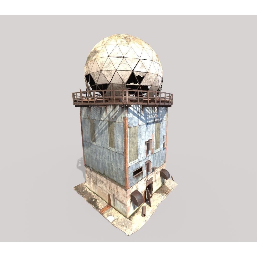 Abandoned Radar Building 3D Model – Realistic PBR Asset, FBX, OBJ - View 6