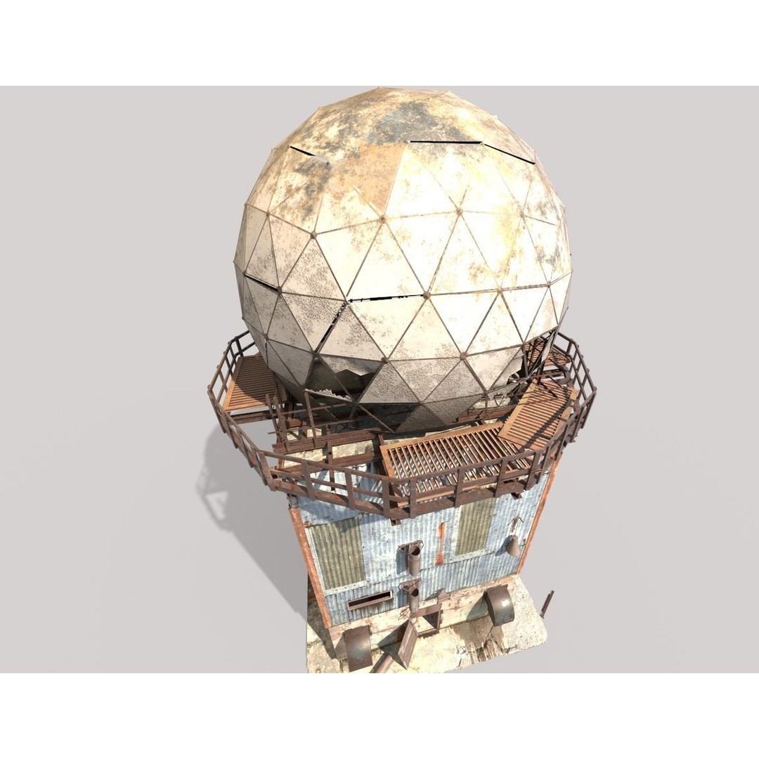Abandoned Radar Building 3D Model – Realistic PBR Asset, FBX, OBJ - View 7