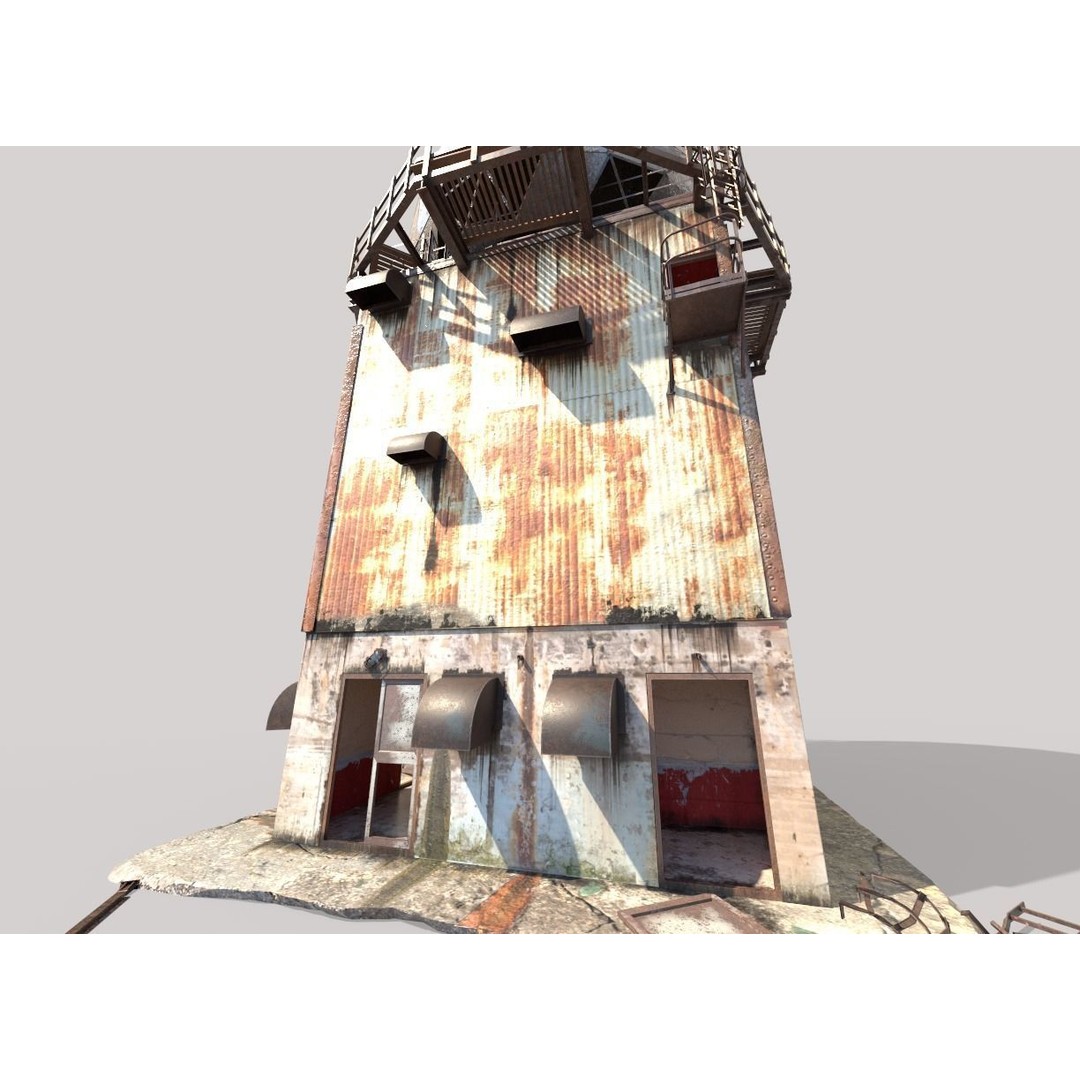 Abandoned Radar Building 3D Model – Realistic PBR Asset, FBX, OBJ - View 8