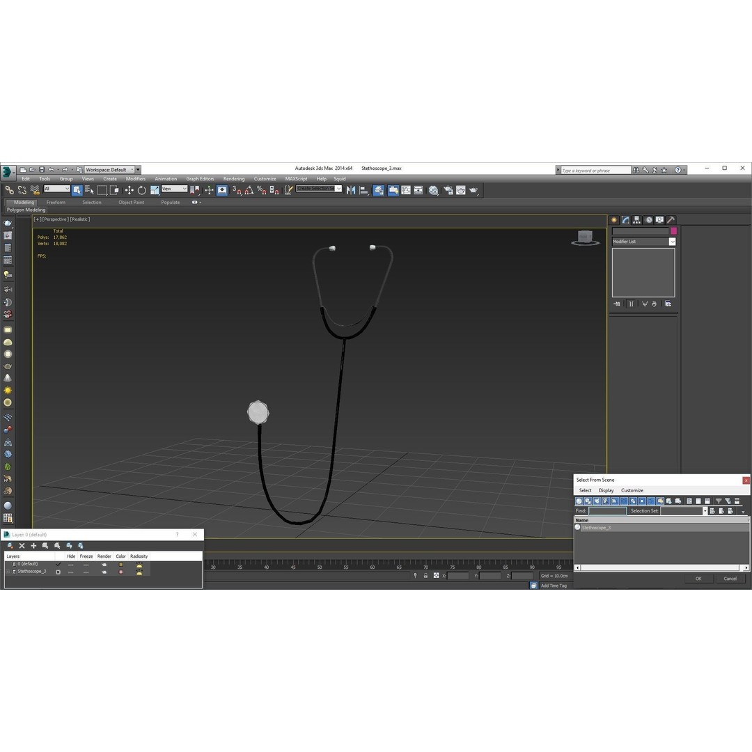 Stethoscope 3D Model – Low Poly Medical Device with PBR Textures - View 24