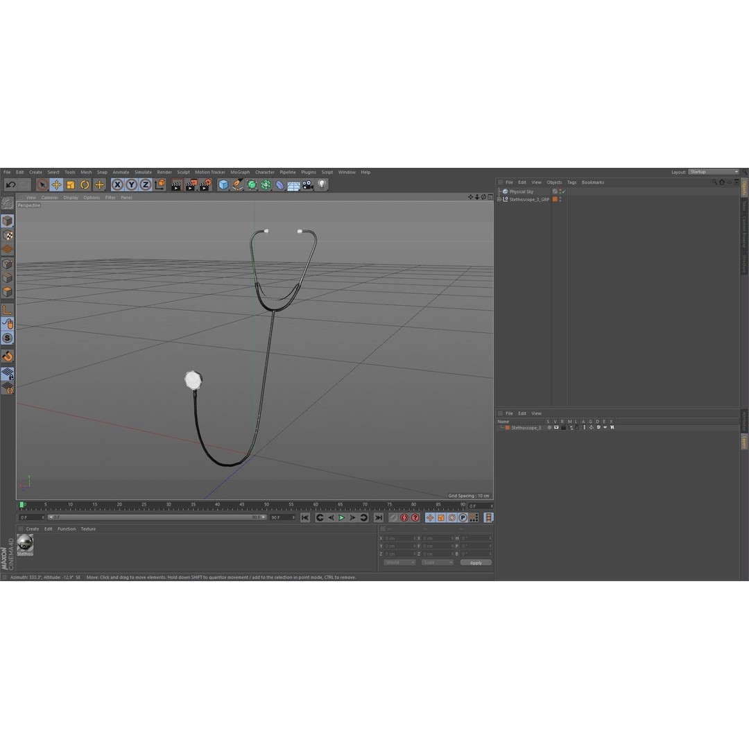 Stethoscope 3D Model – Low Poly Medical Device with PBR Textures - View 29