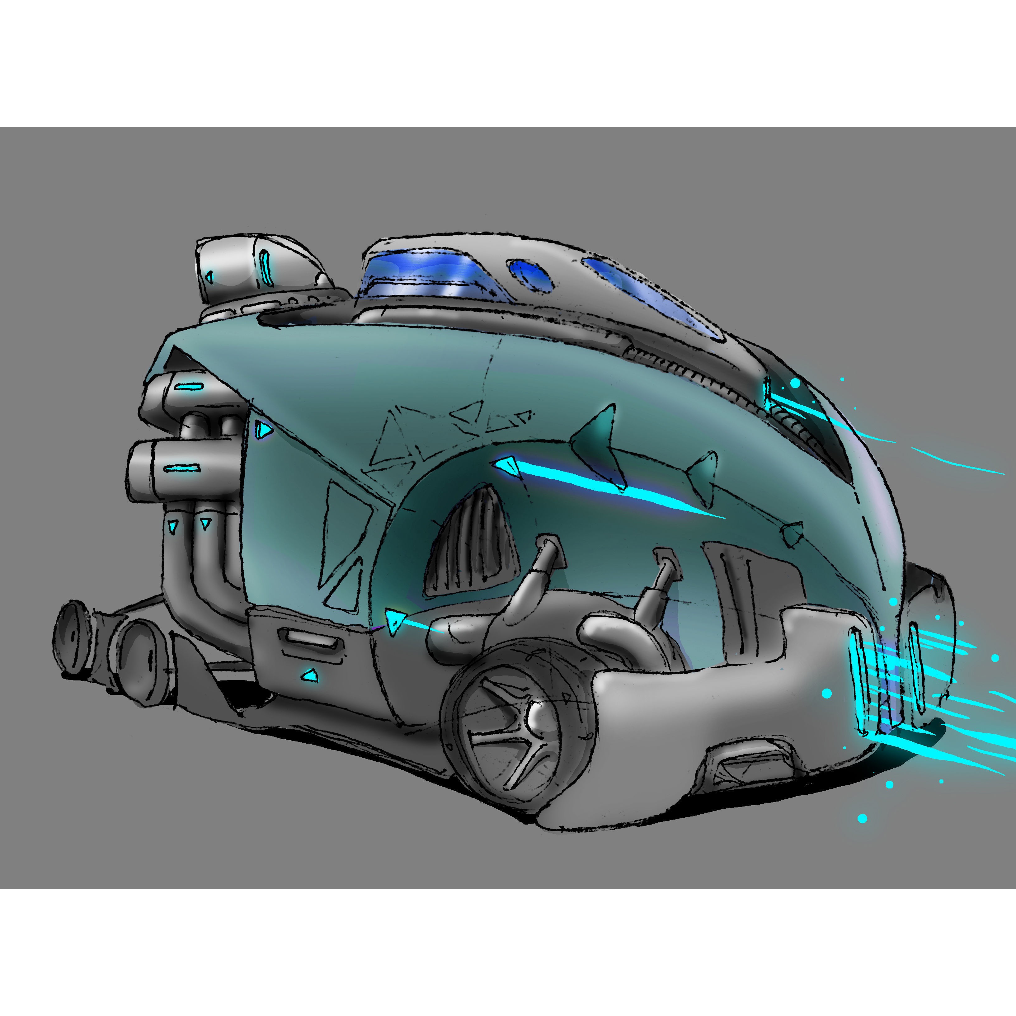 Future Car - Game-Ready 3D Model