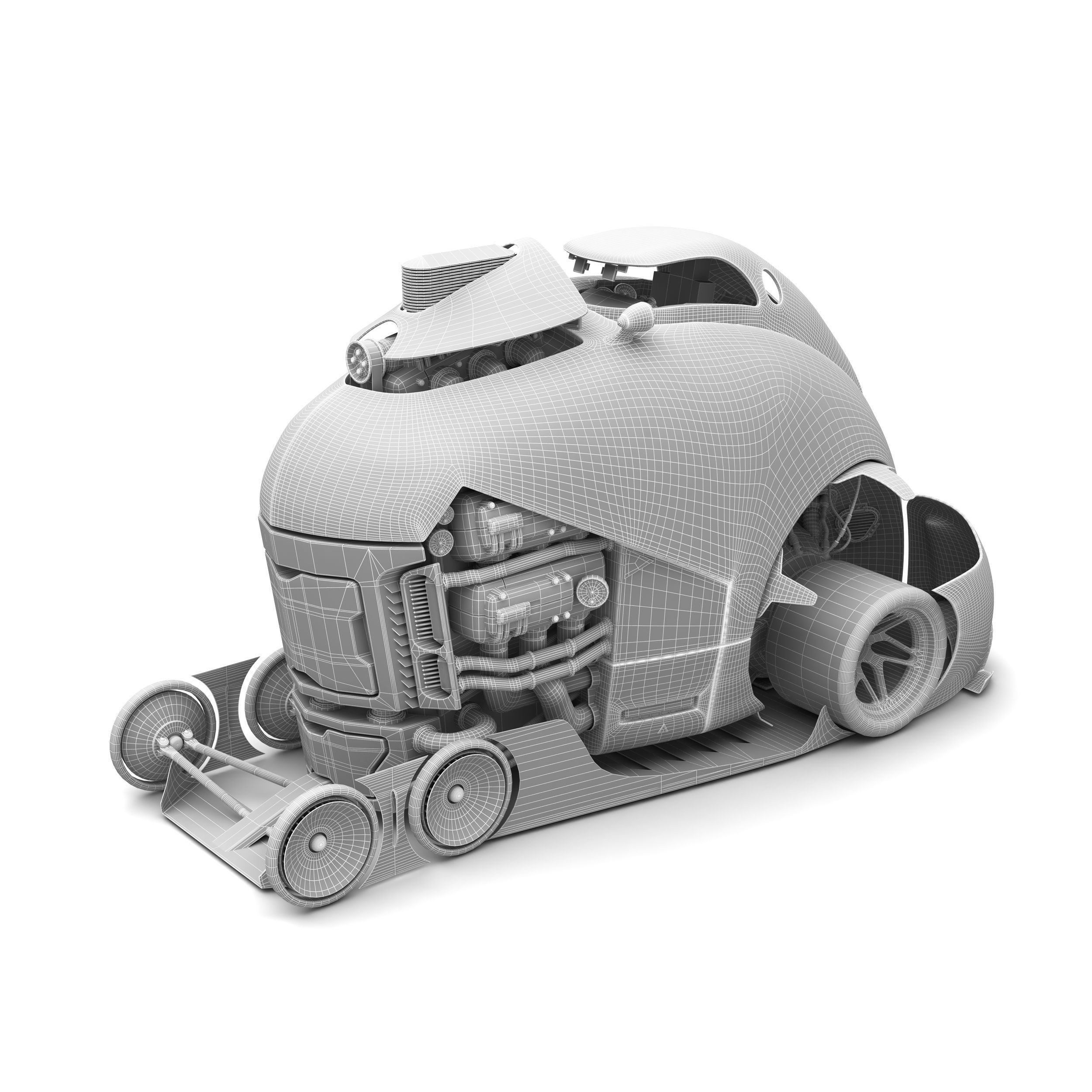 Future Car - Game-Ready 3D Model - View 10