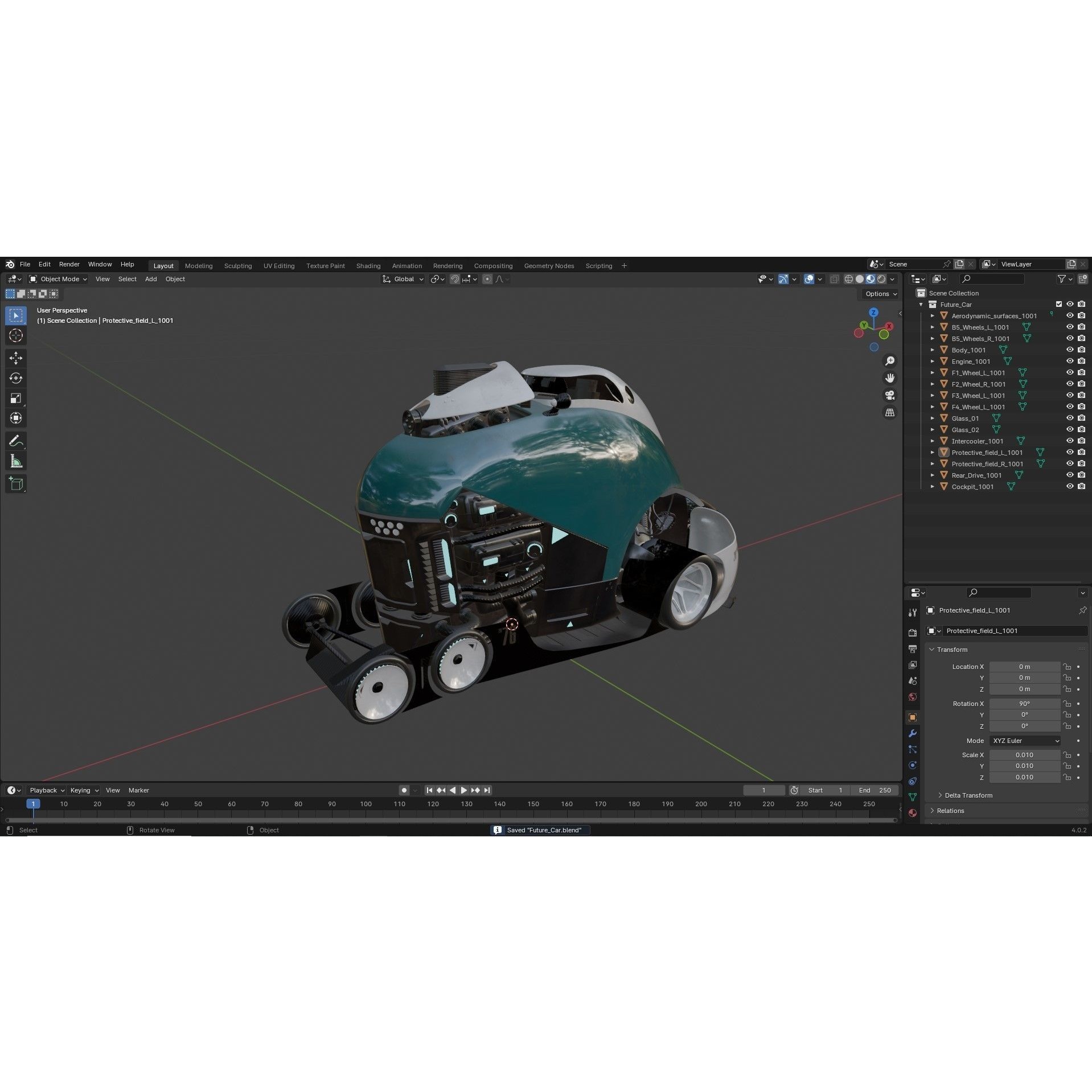 Future Car - Game-Ready 3D Model - View 14