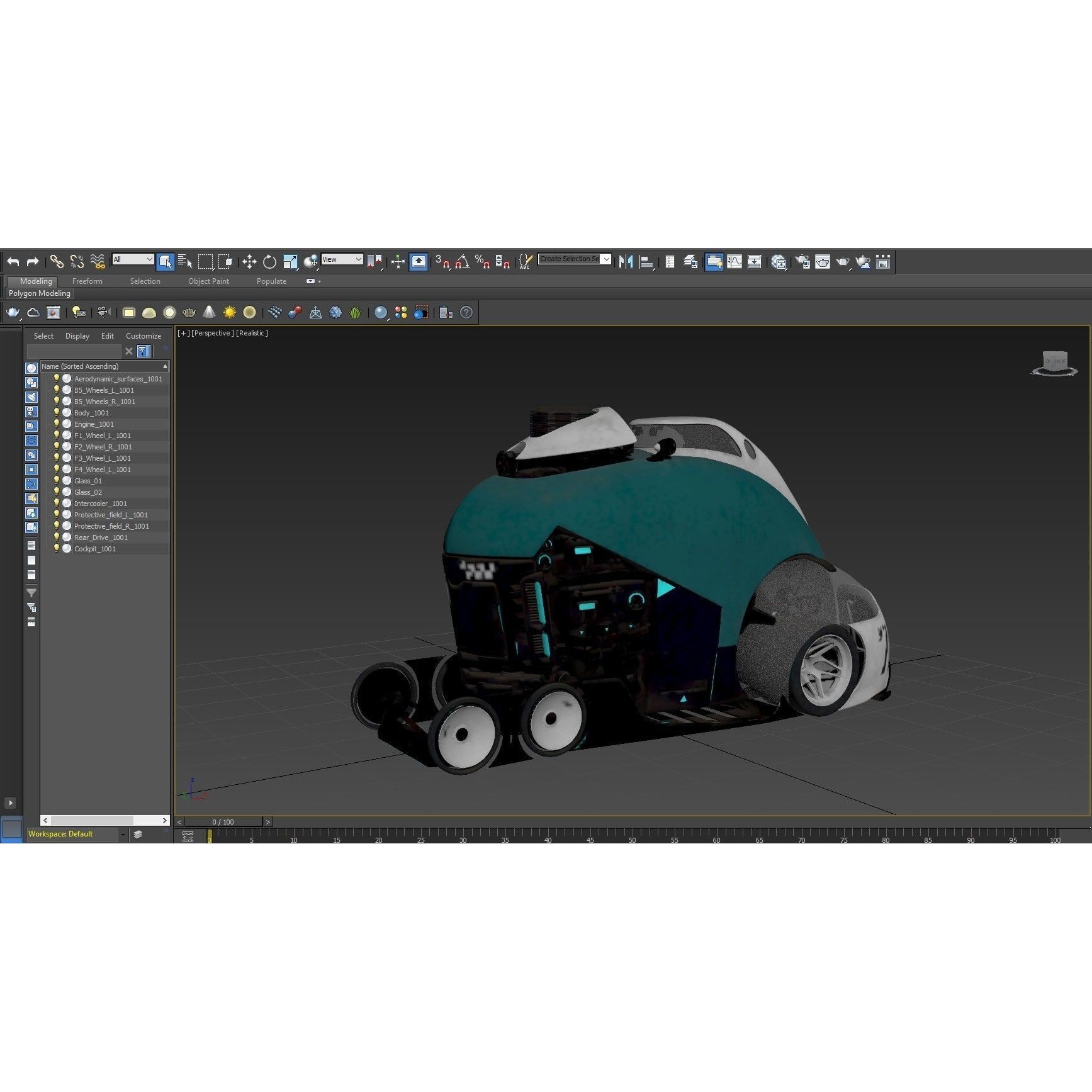 Future Car - Game-Ready 3D Model - View 15