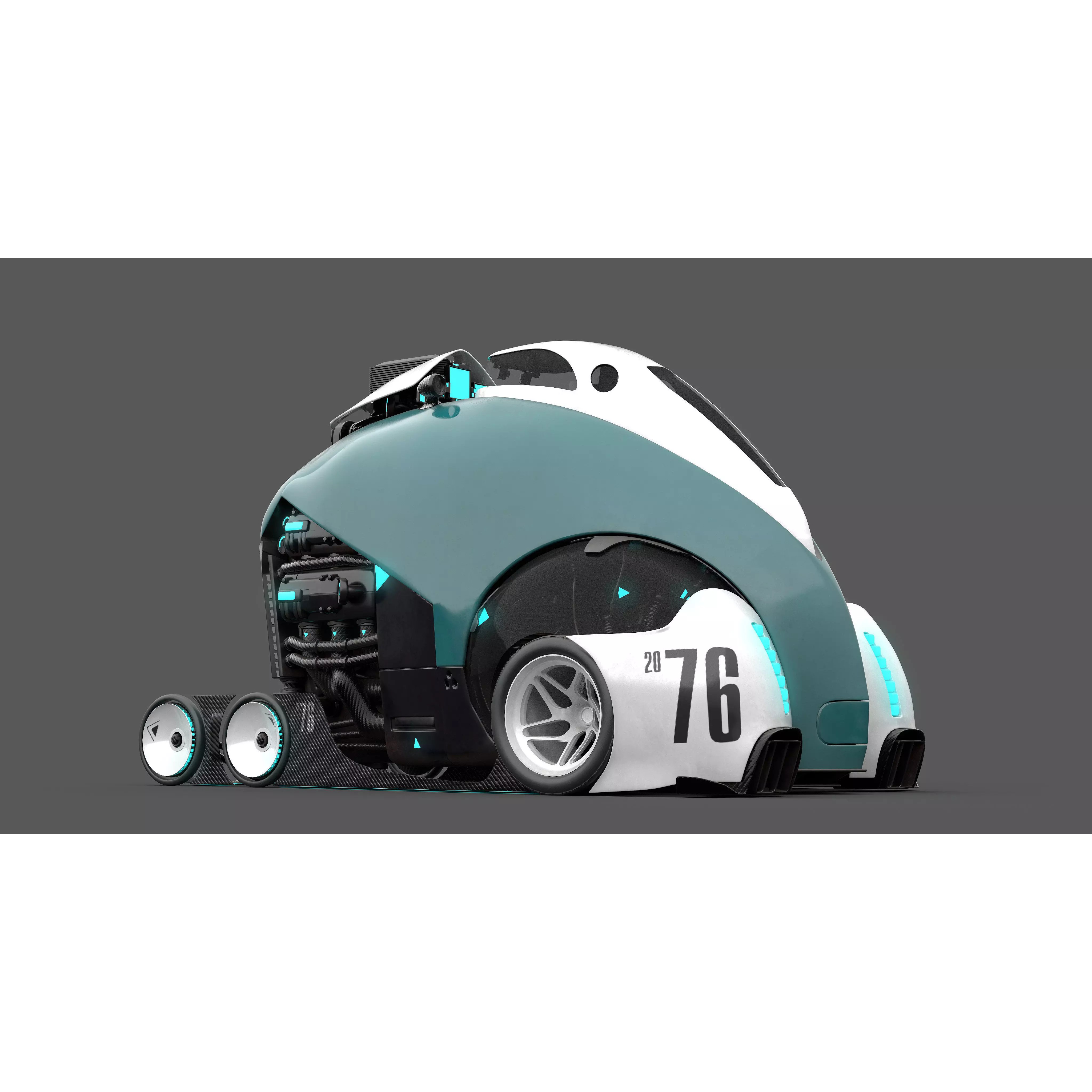 Future Car - Game-Ready 3D Model - View 2