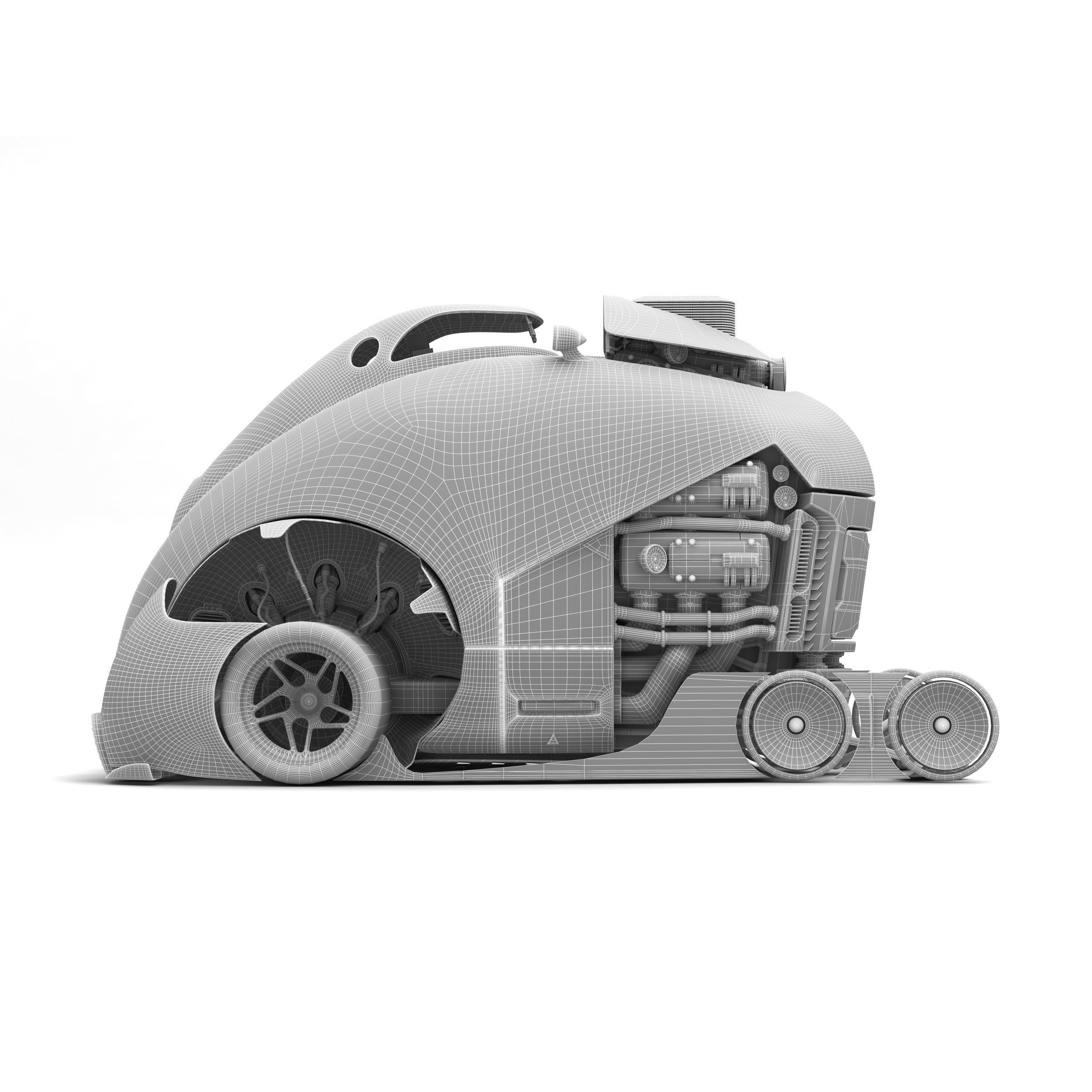 Future Car - Game-Ready 3D Model - View 3