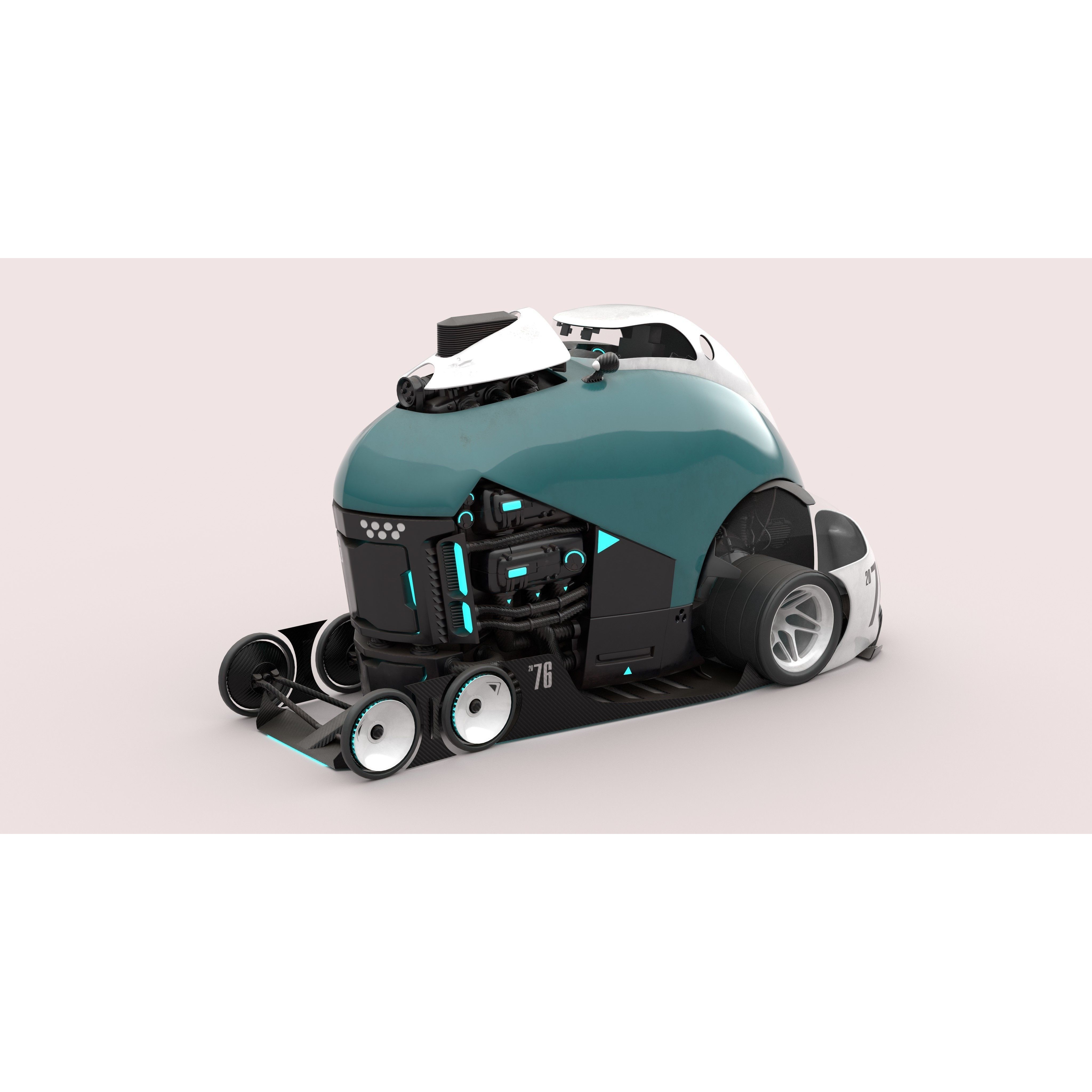 Future Car - Game-Ready 3D Model - View 4