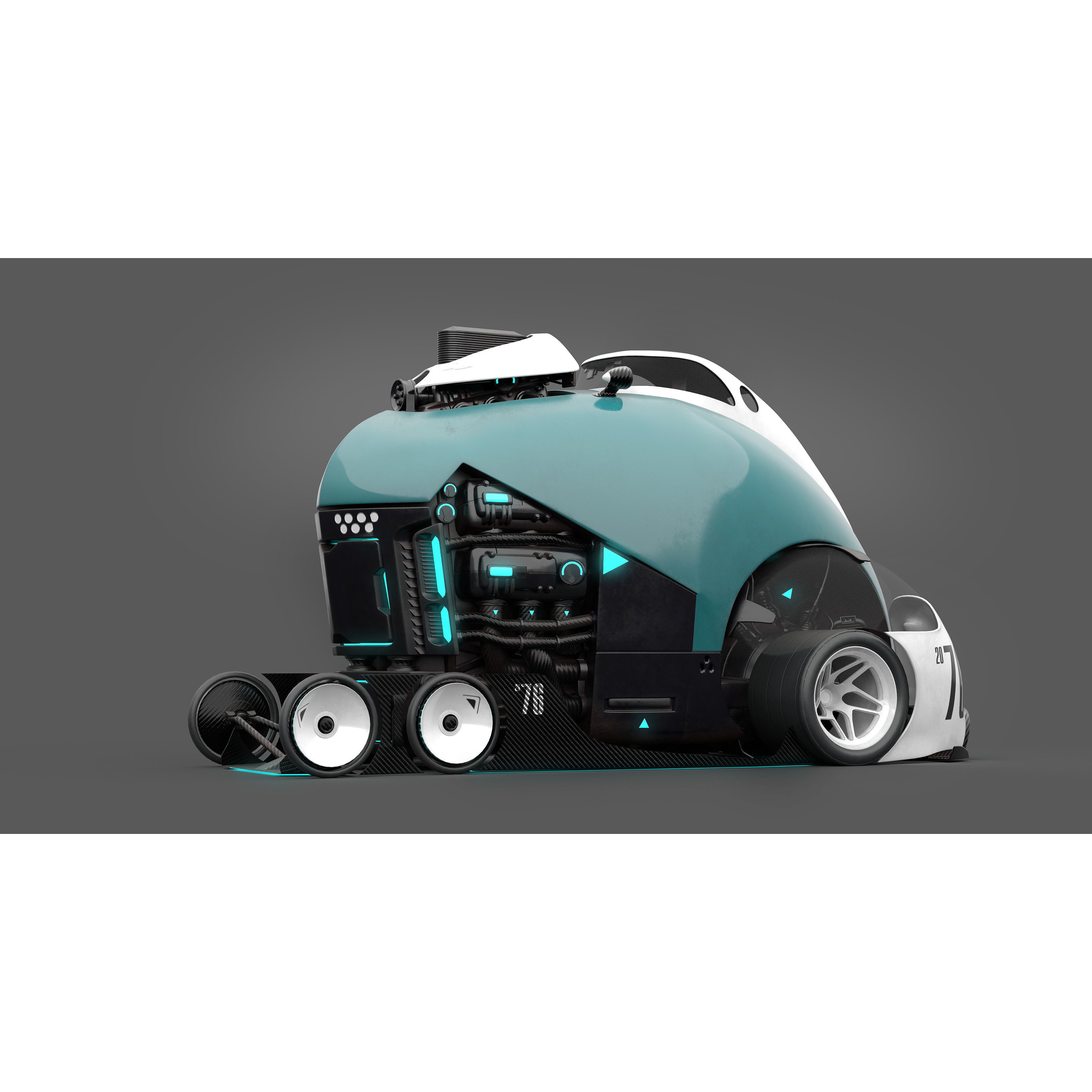 Future Car - Game-Ready 3D Model - View 6