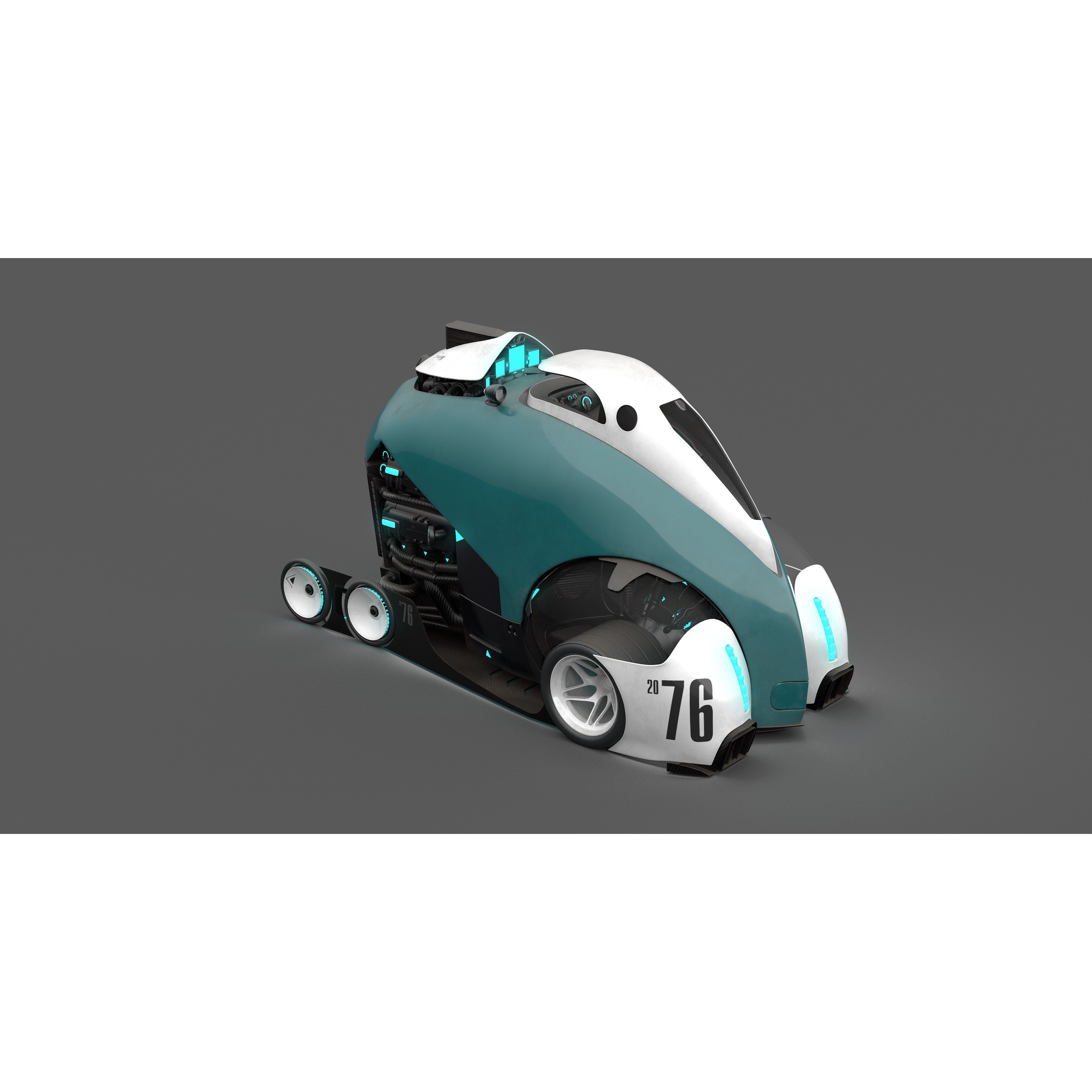 Future Car - Game-Ready 3D Model - View 7