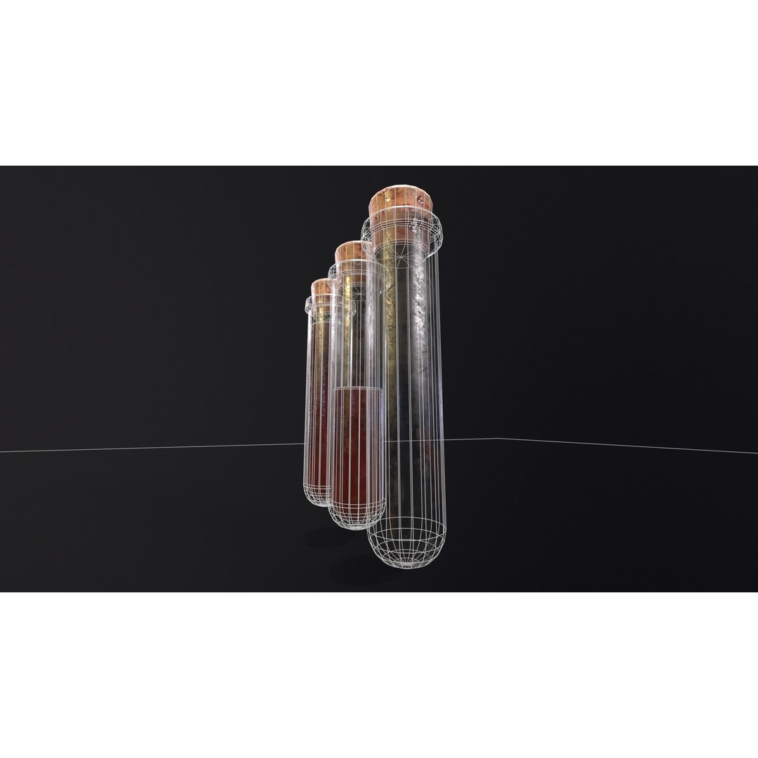 Blood Vials 3D Model – Low Poly PBR Asset, FBX, OBJ - View 10
