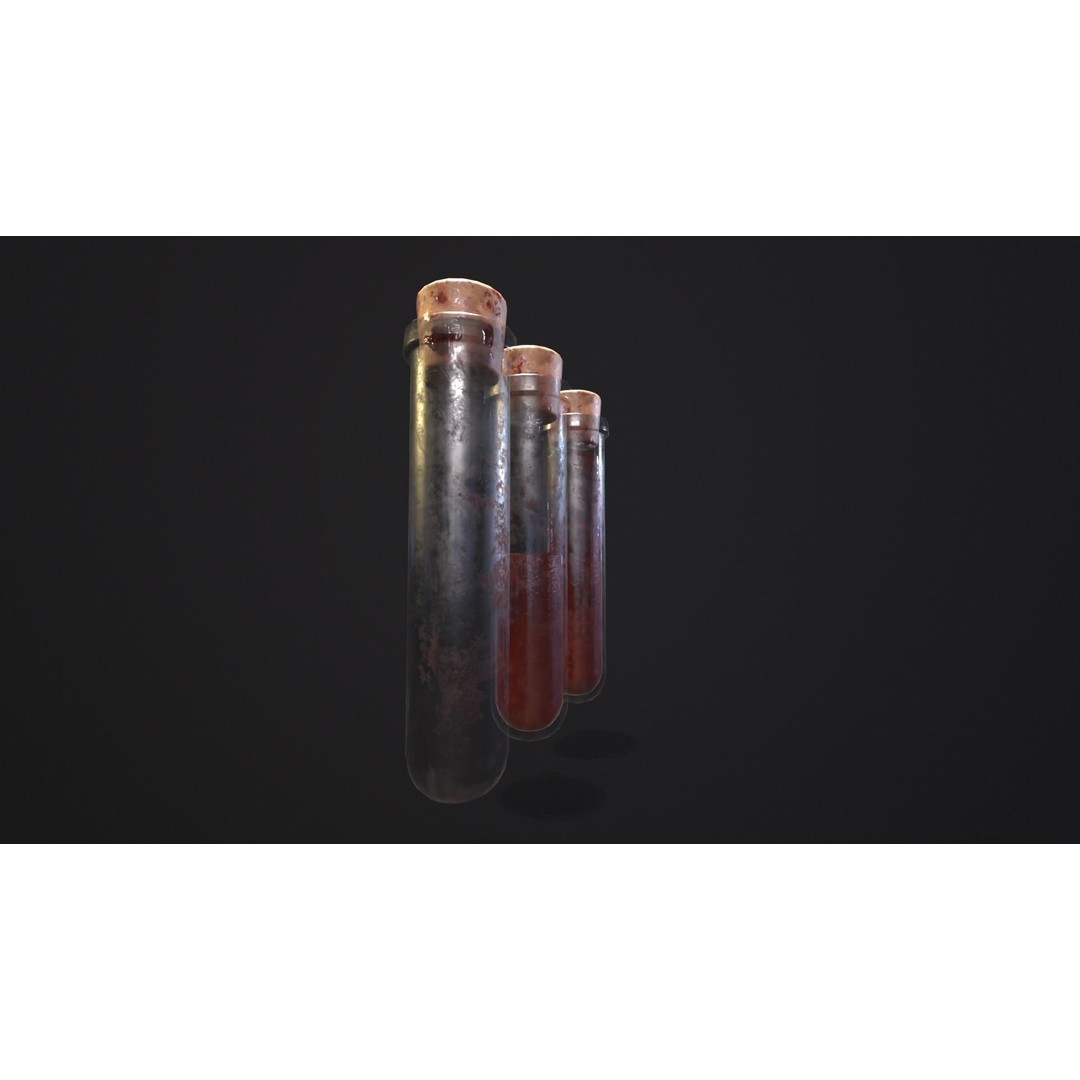 Blood Vials 3D Model – Low Poly PBR Asset, FBX, OBJ - View 11