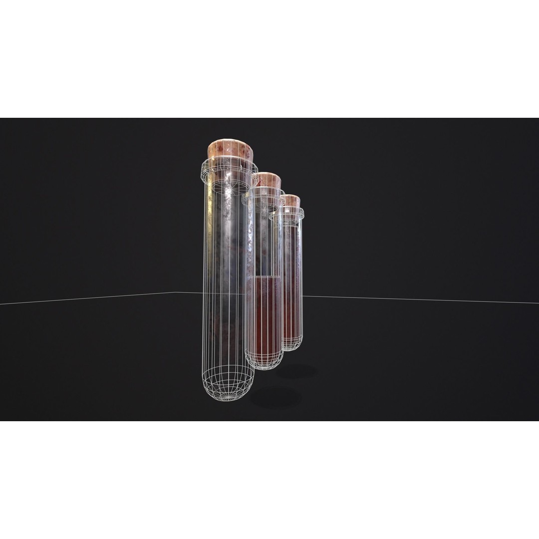 Blood Vials 3D Model – Low Poly PBR Asset, FBX, OBJ - View 12