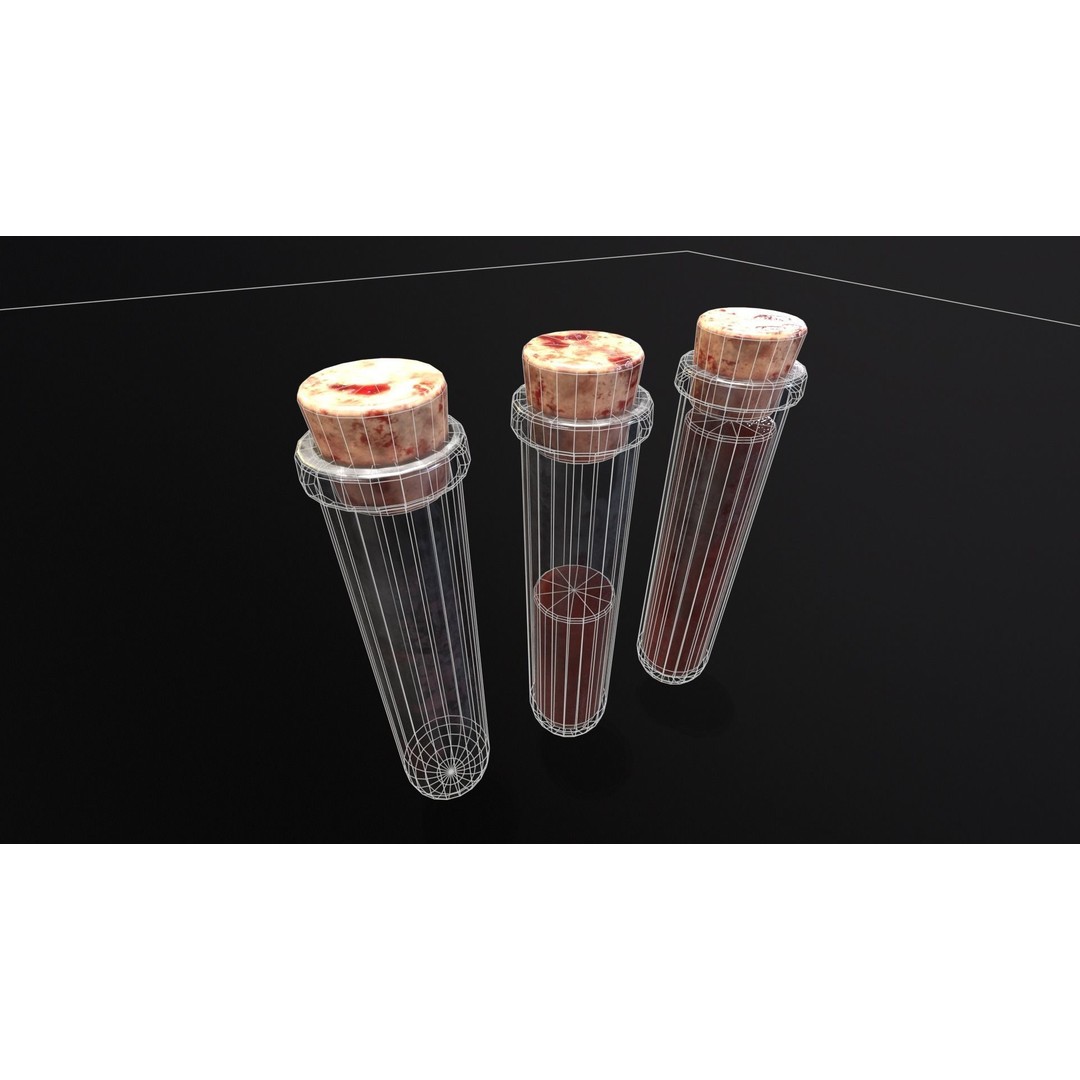 Blood Vials 3D Model – Low Poly PBR Asset, FBX, OBJ - View 14