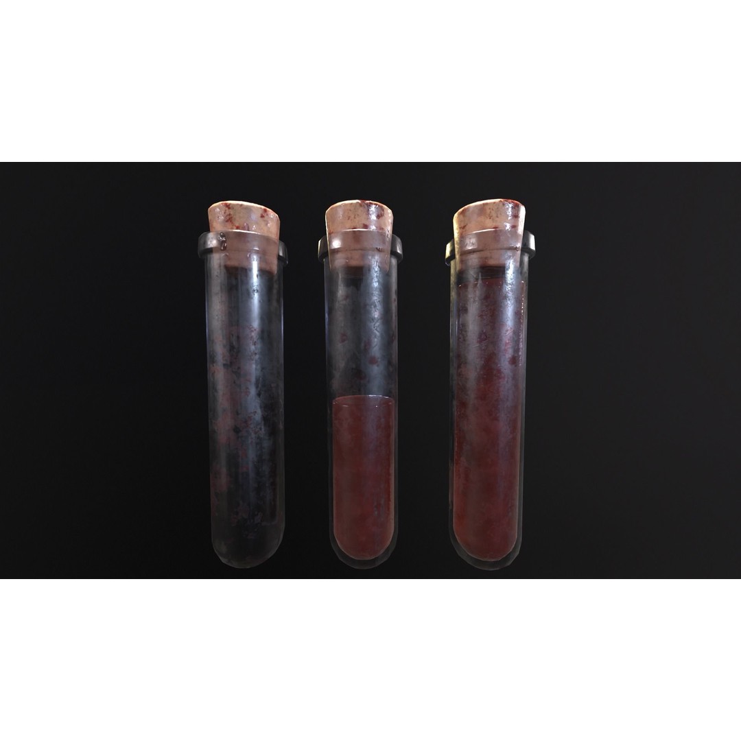 Blood Vials 3D Model – Low Poly PBR Asset, FBX, OBJ - View 15