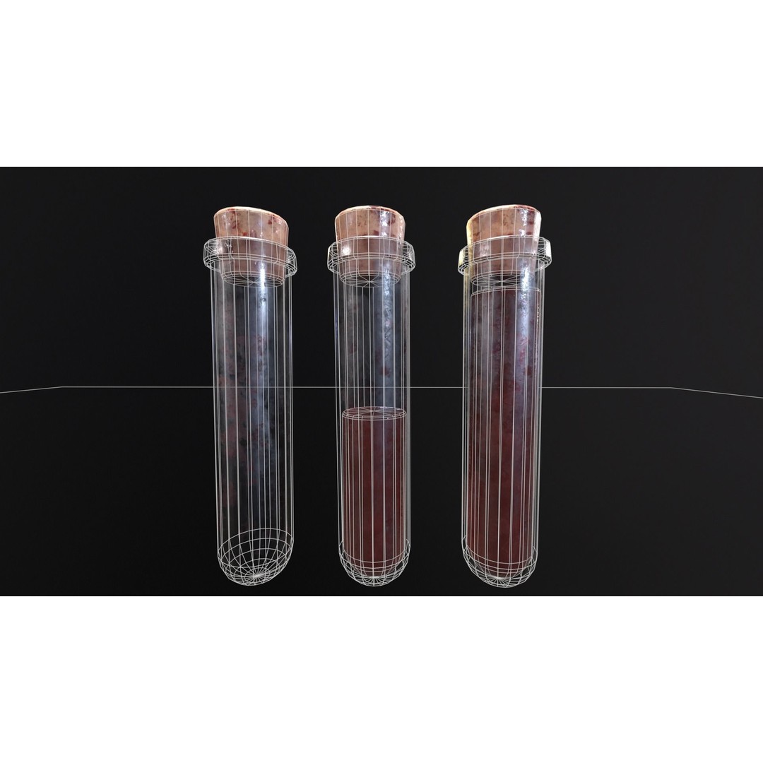 Blood Vials 3D Model – Low Poly PBR Asset, FBX, OBJ - View 16