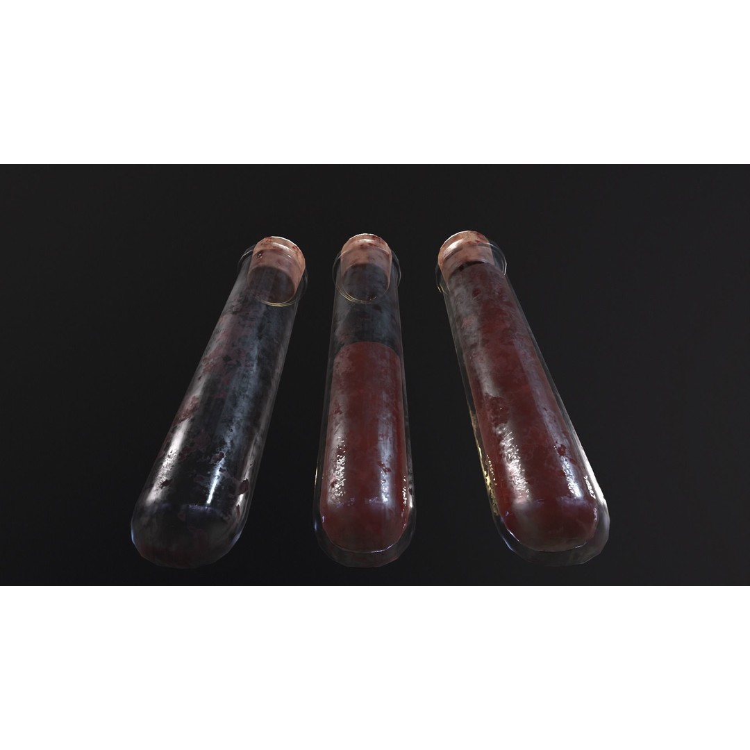 Blood Vials 3D Model – Low Poly PBR Asset, FBX, OBJ - View 17
