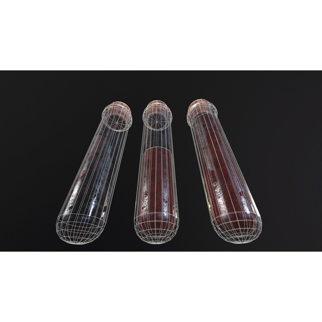 Blood Vials 3D Model – Low Poly PBR Asset, FBX, OBJ - View 18