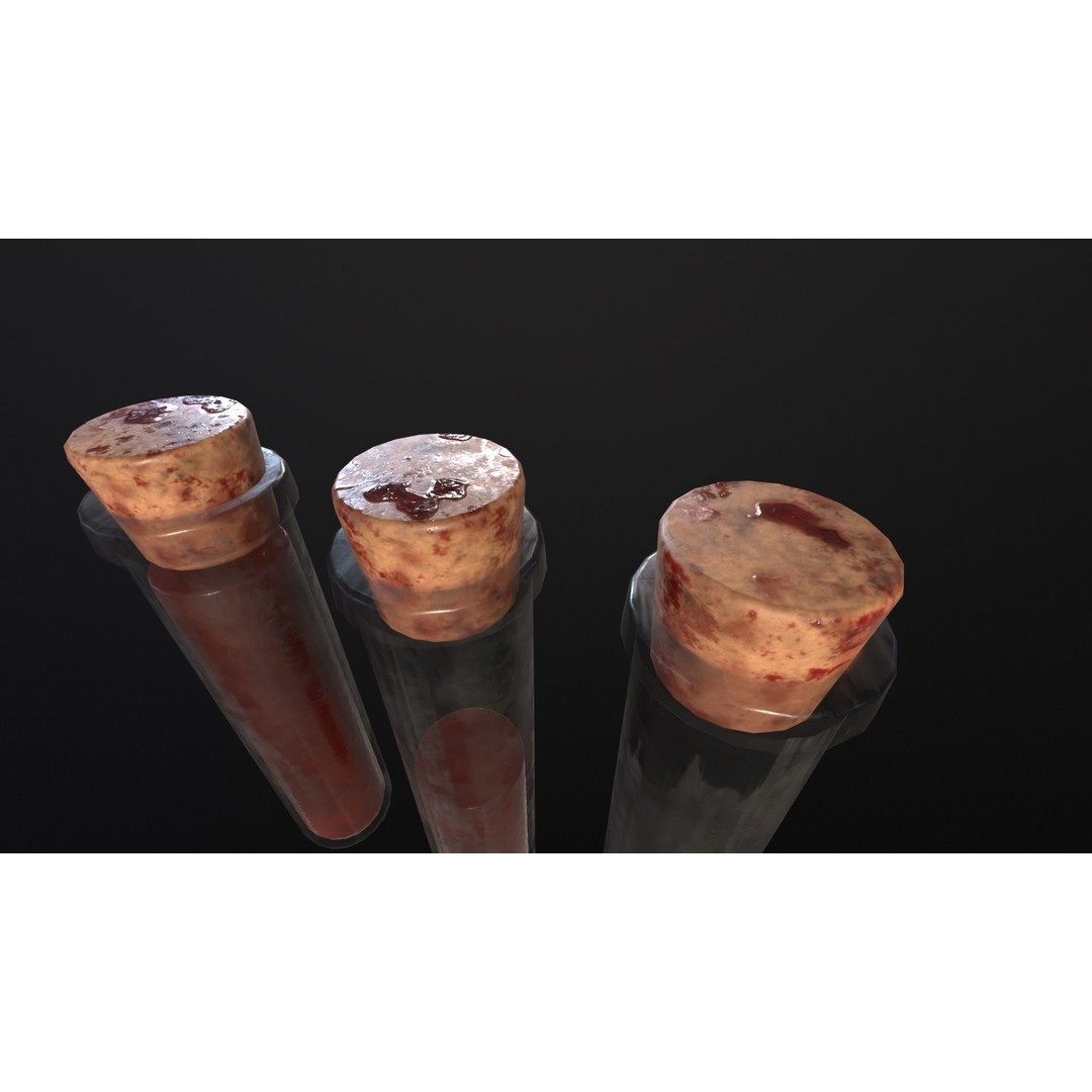Blood Vials 3D Model – Low Poly PBR Asset, FBX, OBJ - View 21