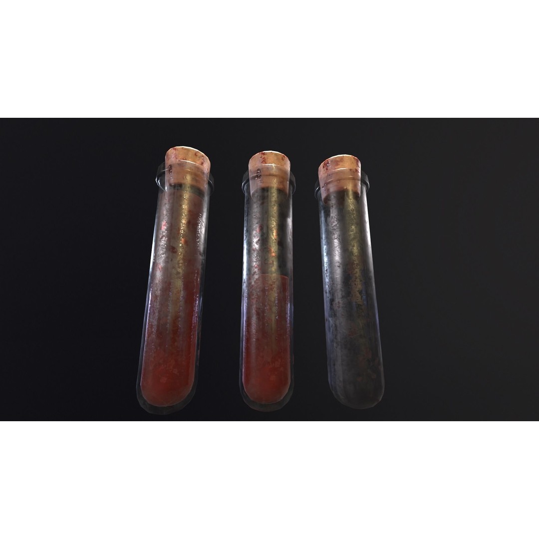 Blood Vials 3D Model – Low Poly PBR Asset, FBX, OBJ - View 5