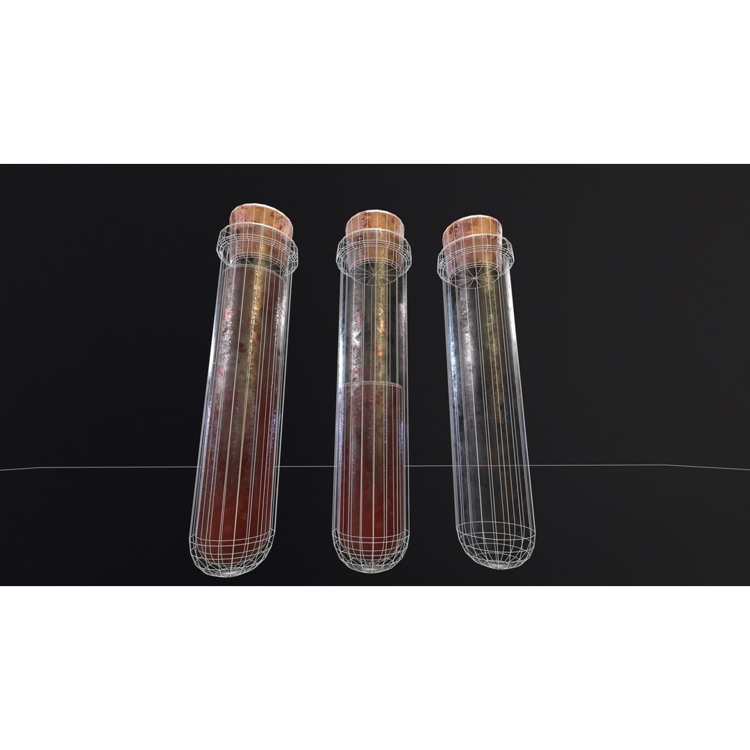 Blood Vials 3D Model – Low Poly PBR Asset, FBX, OBJ - View 6
