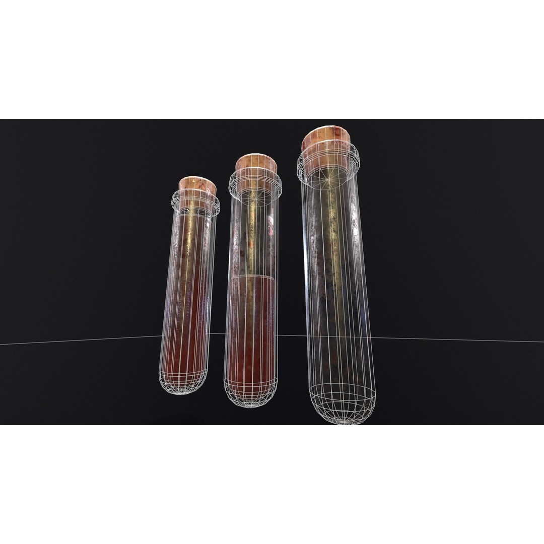 Blood Vials 3D Model – Low Poly PBR Asset, FBX, OBJ - View 8
