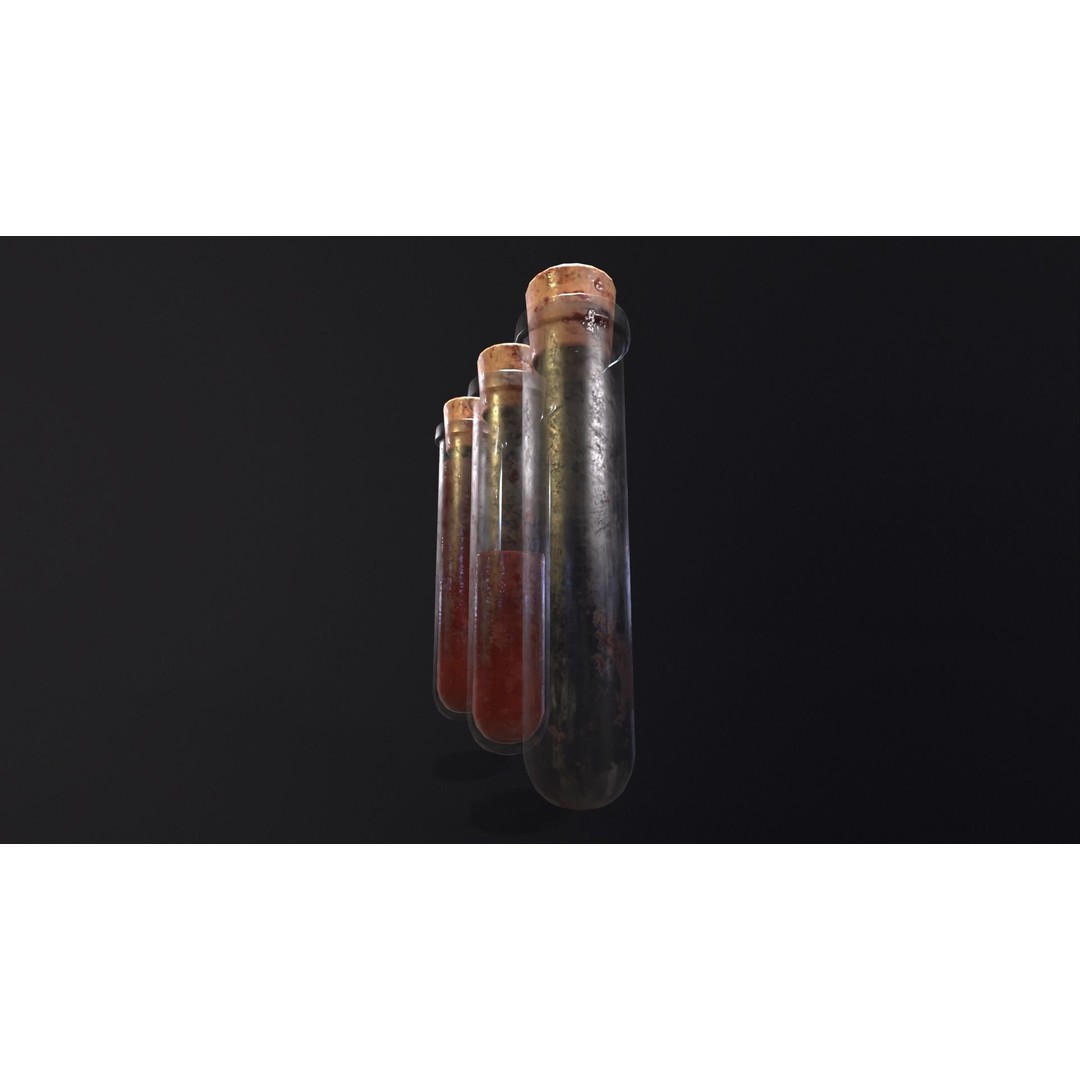Blood Vials 3D Model – Low Poly PBR Asset, FBX, OBJ - View 9